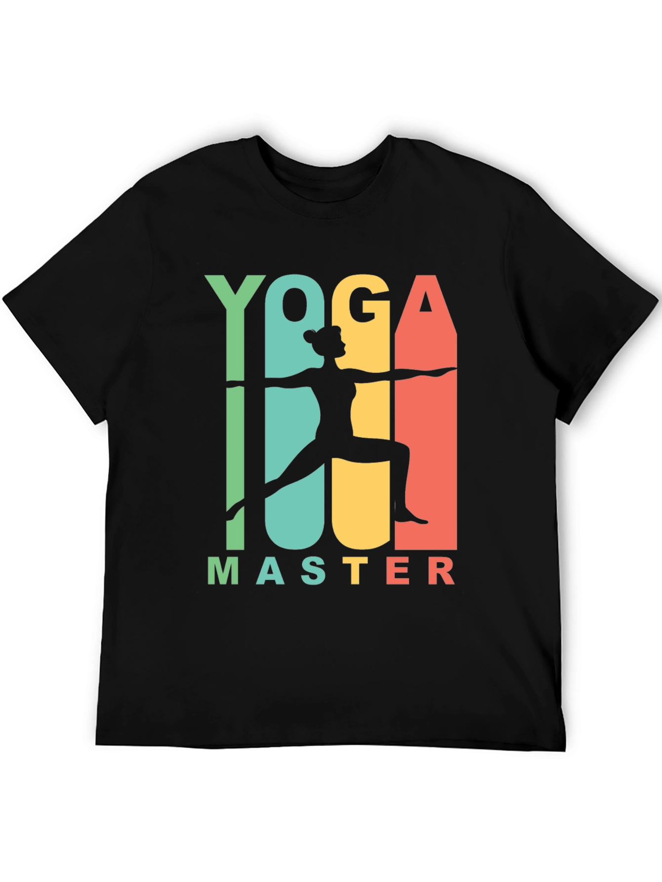 Yoga Master Graphic Tee - Black Cotton T-Shirt