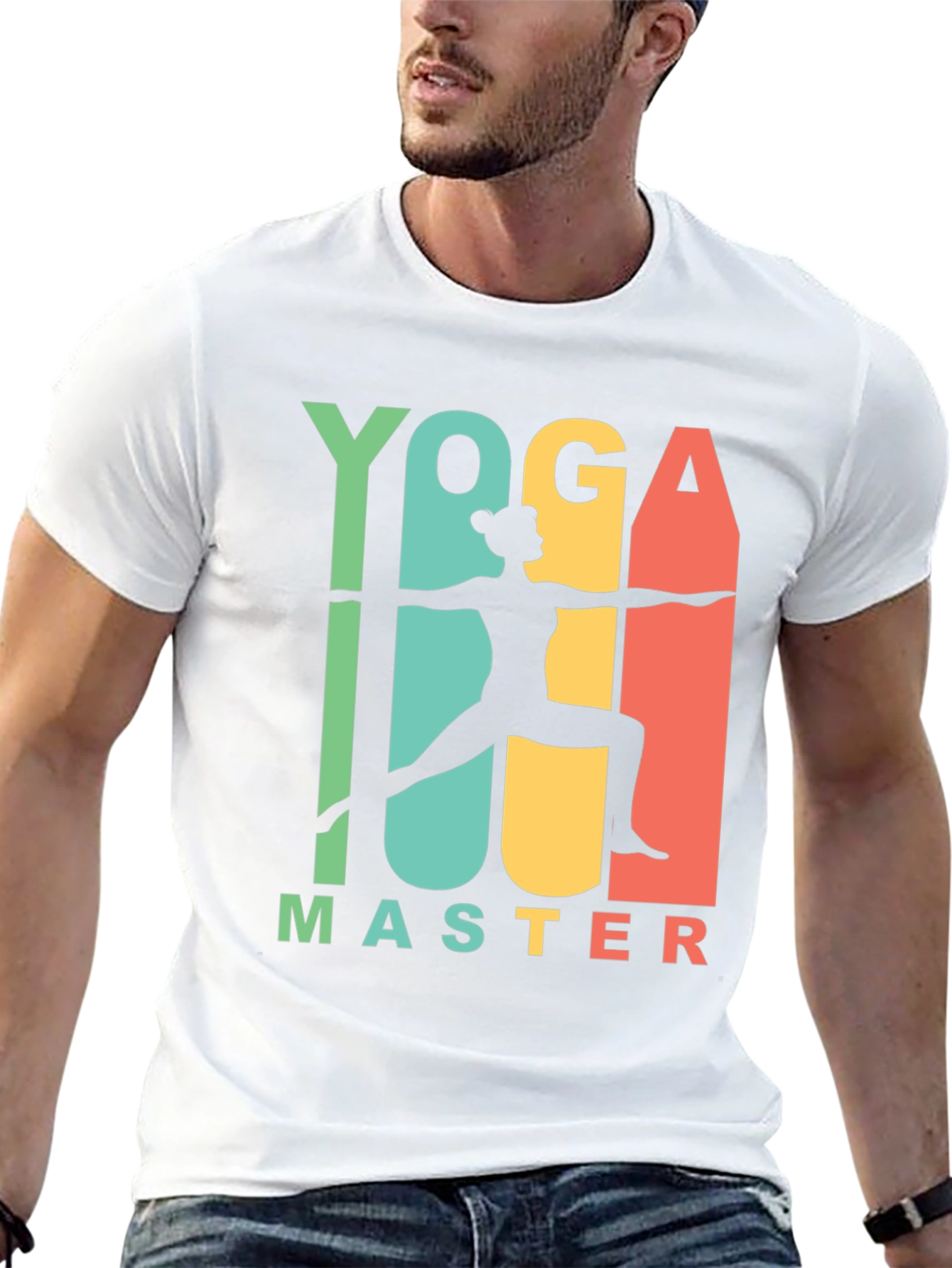 Yoga Master Graphic Tee - Black Cotton T-Shirt