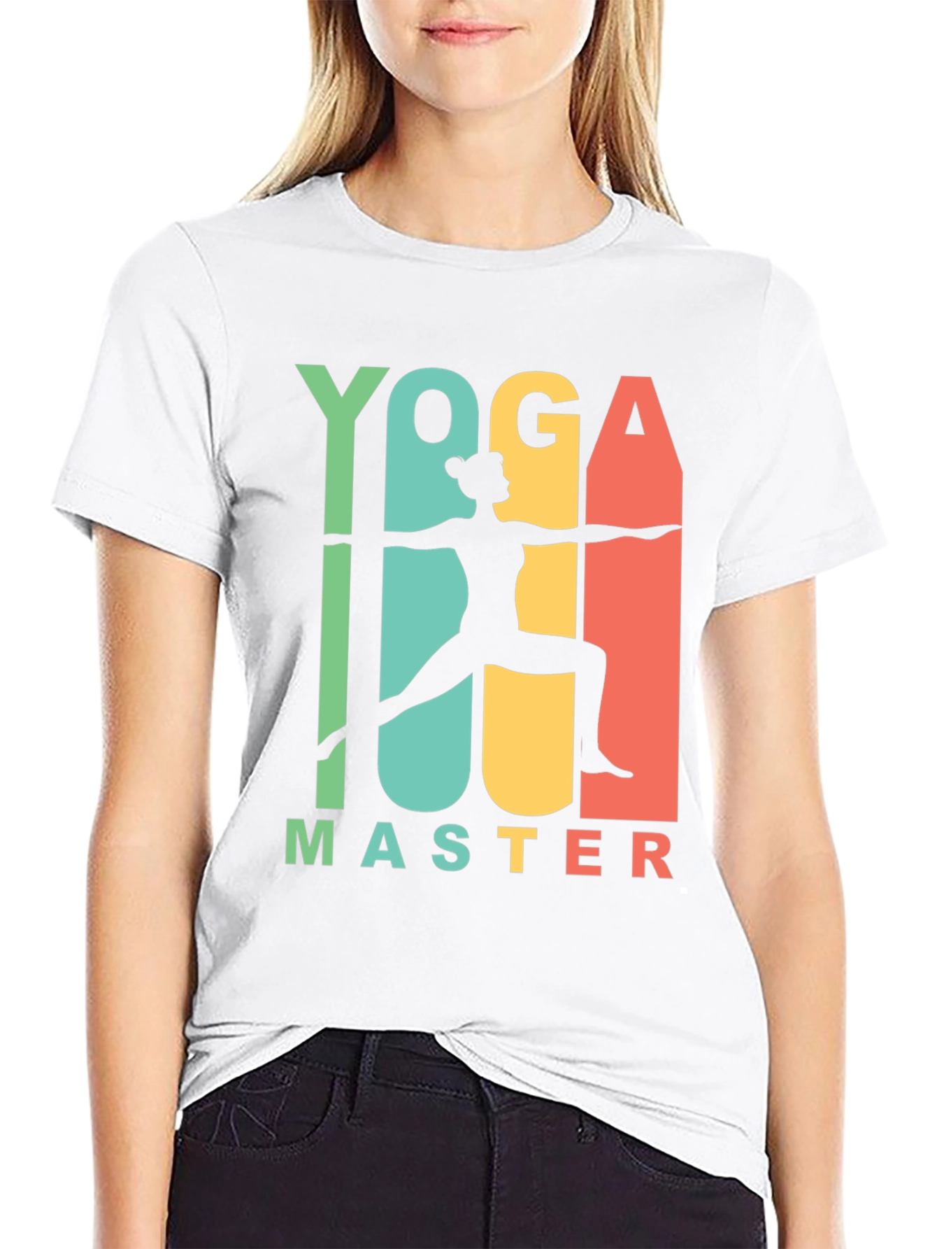 Yoga Master Graphic Tee - Black Cotton T-Shirt