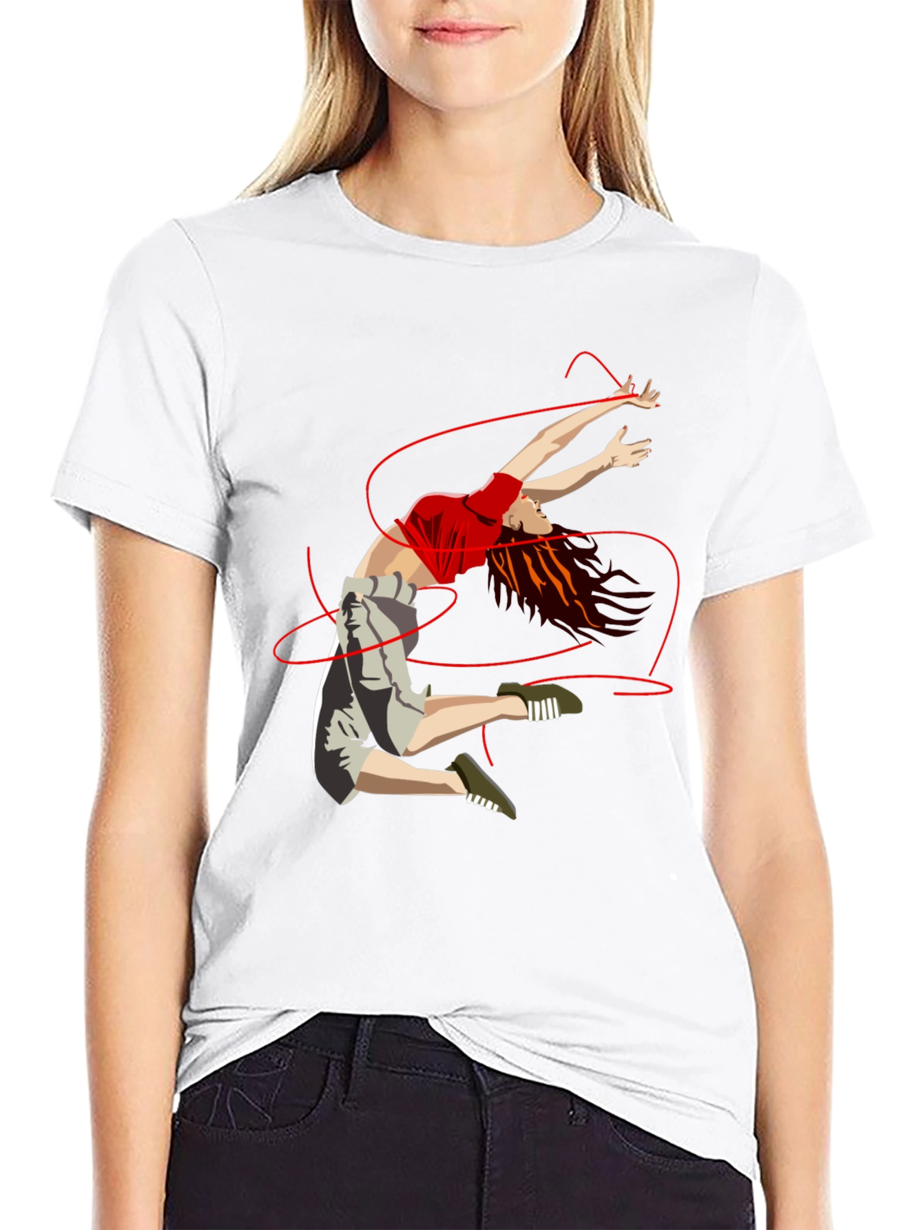 Dancing Woman Graphic Print T-Shirt