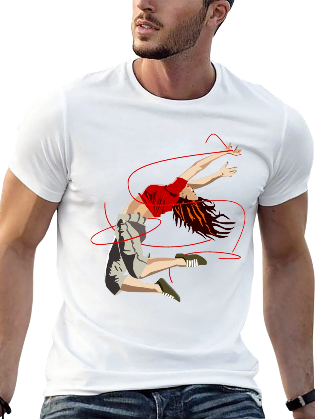 Dancing Woman Graphic Print T-Shirt