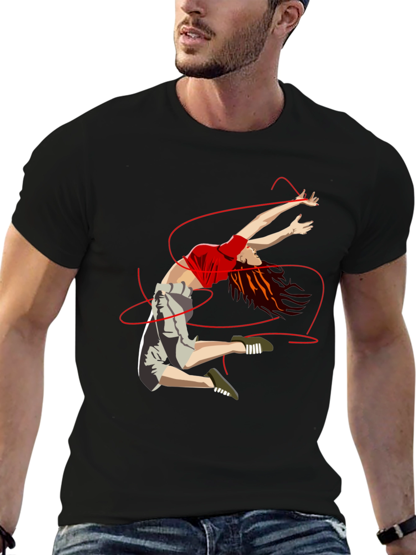 Dancing Woman Graphic Print T-Shirt