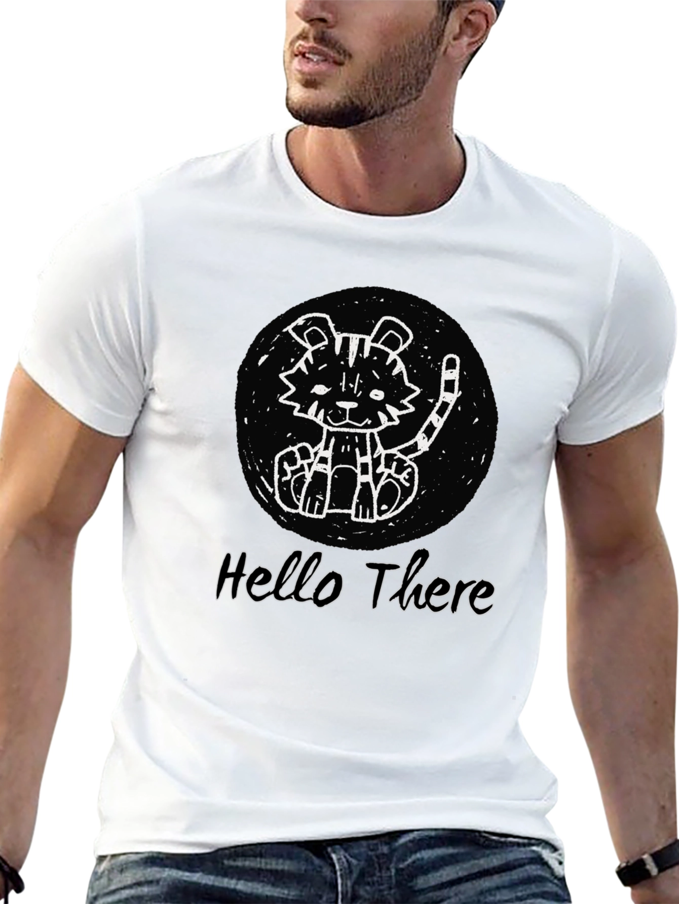 Cute Tiger Graphic Black T-Shirt