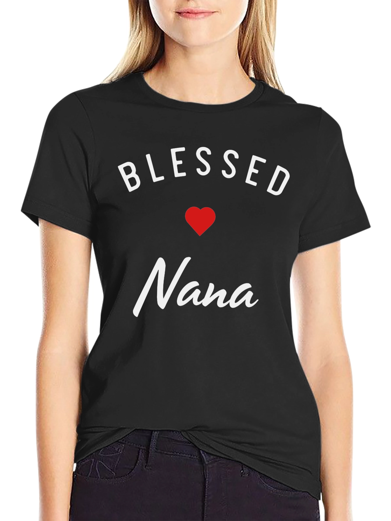Blessed Nana T-Shirt - Heart Graphic
