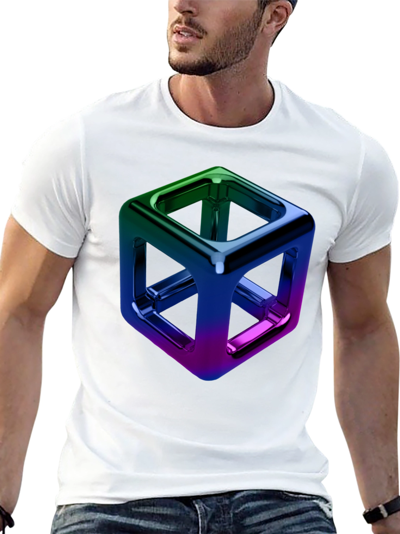 Prism Cube Graphic Tee - Sleek Modern Design