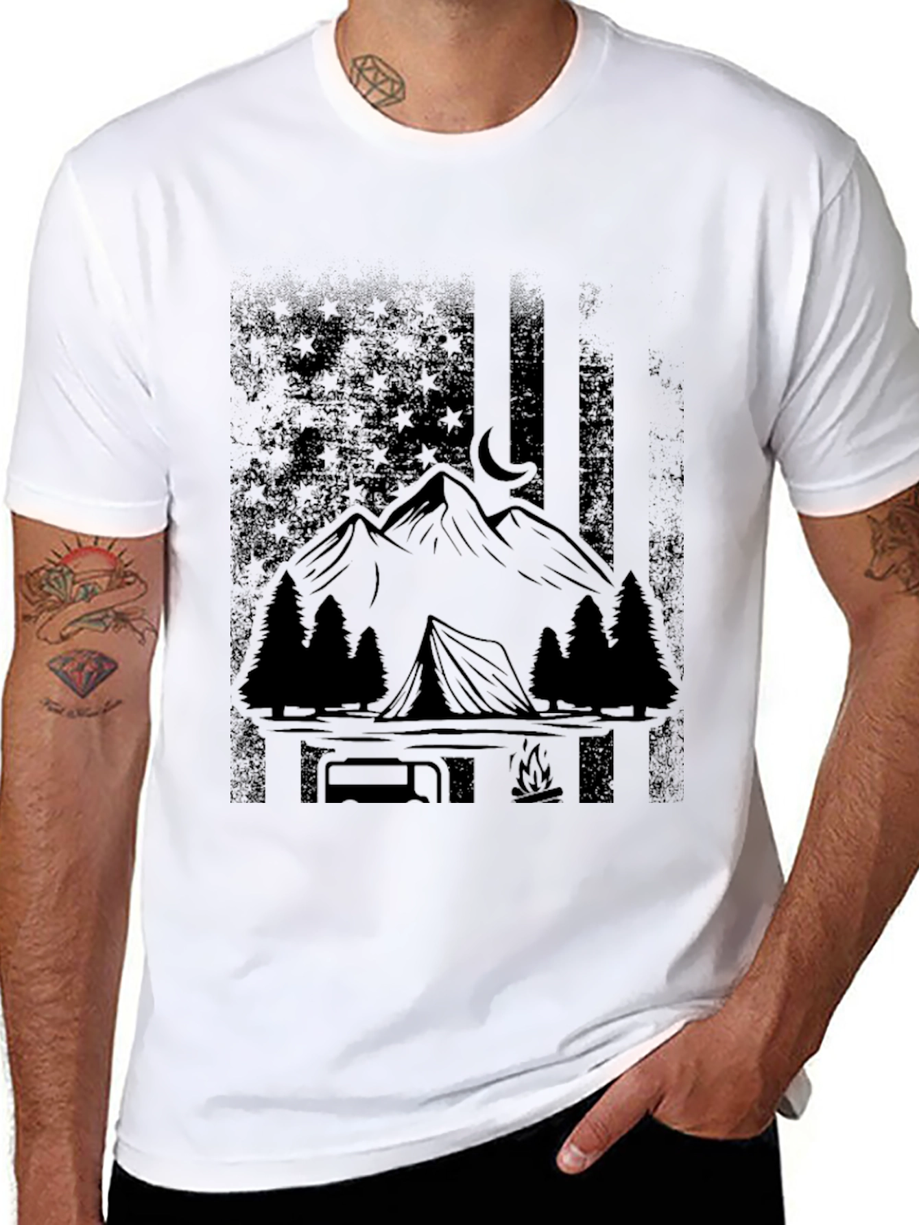 Camping & Mountains Graphic T-Shirt