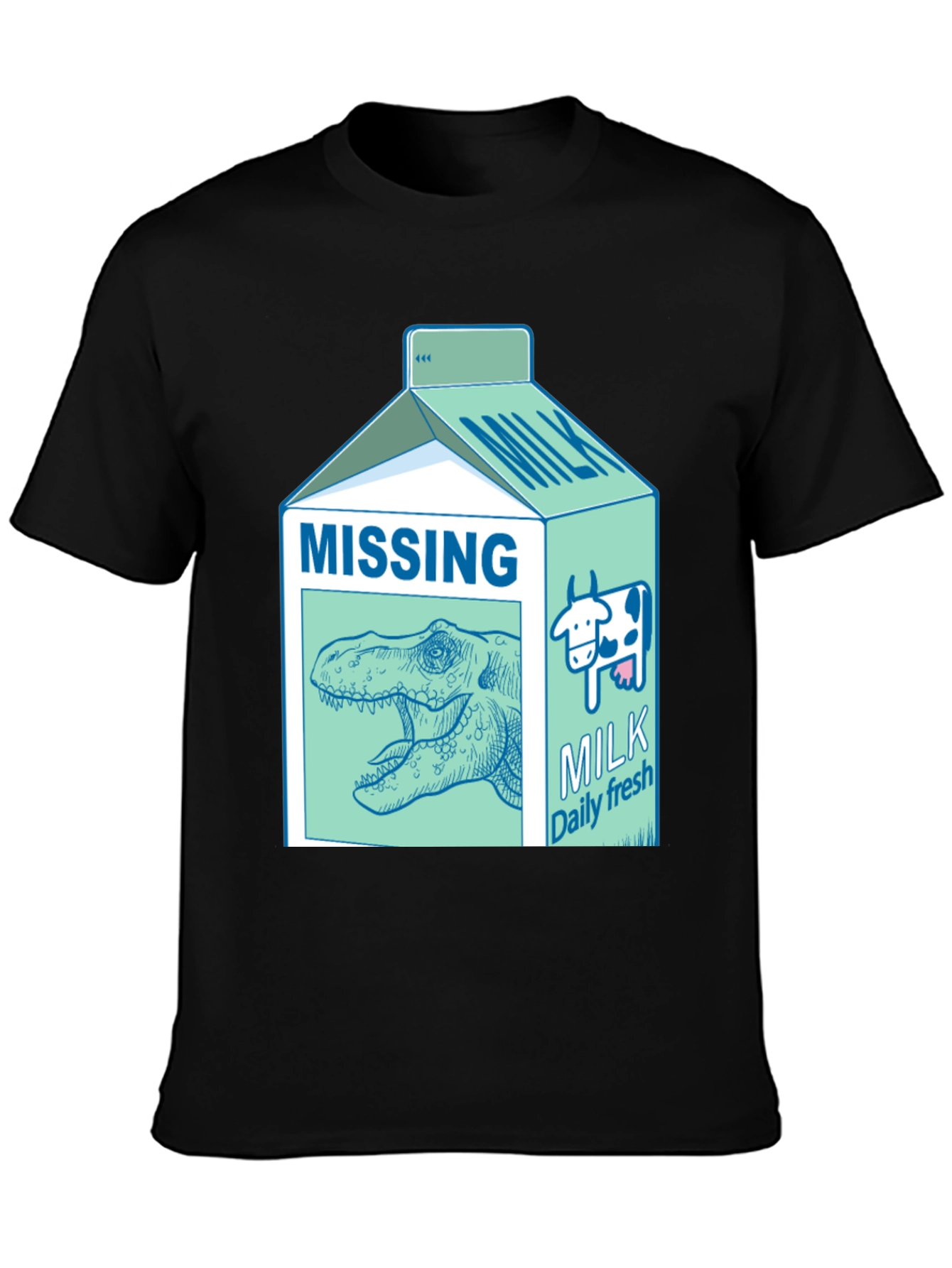 Missing Dinosaur Milk Carton T-Shirt - Funny Tee