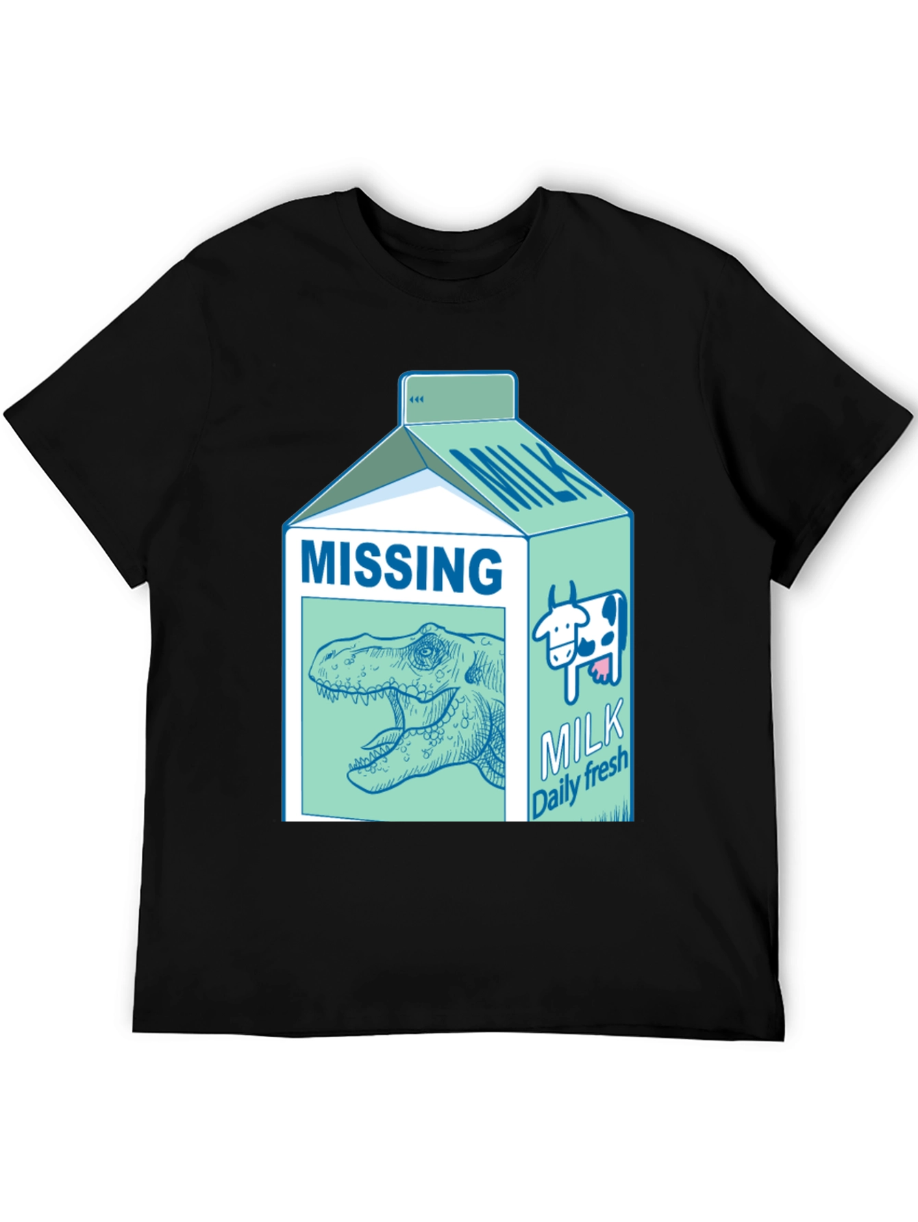Missing Dinosaur Milk Carton T-Shirt - Funny Tee