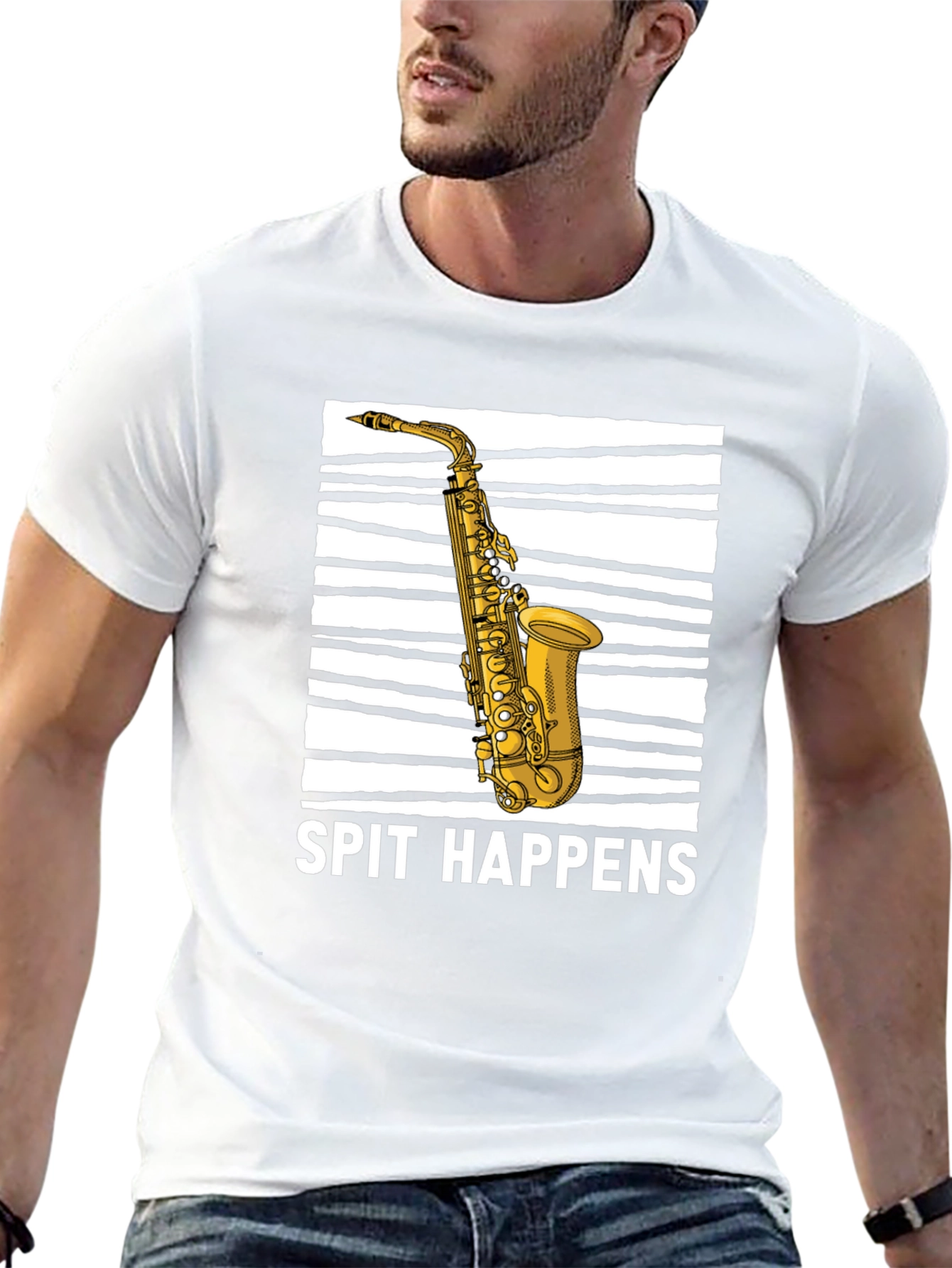 Spit Happens Saxophone Graphic Tee