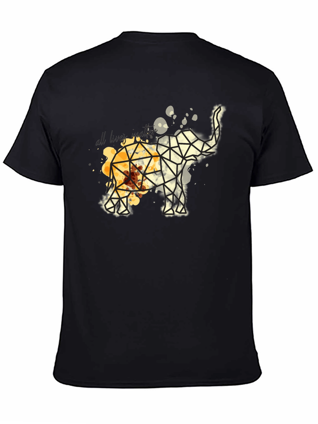 Geometric Elephant Graphic Tee - Modern Artistic Design