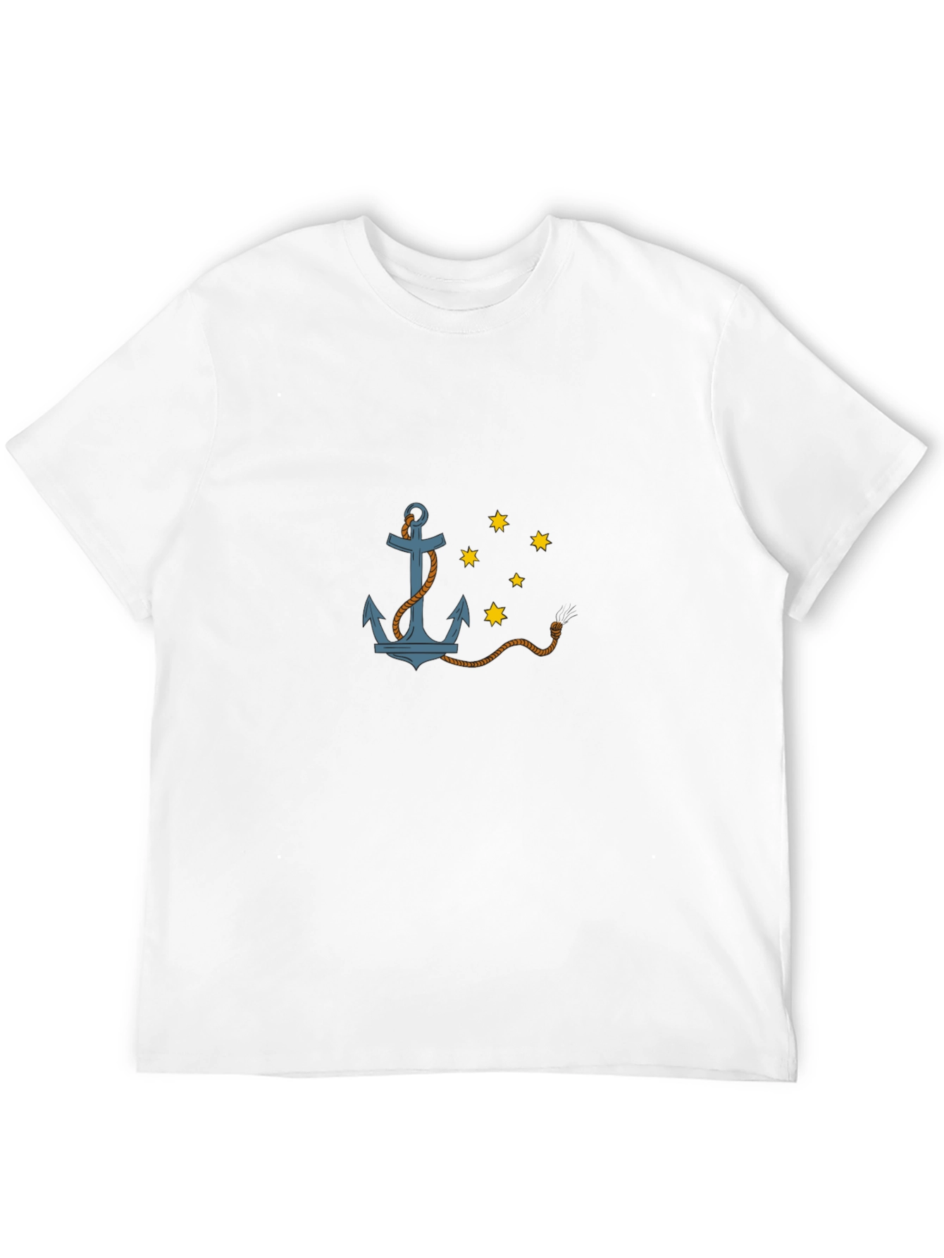 Nautical Anchor & Stars Black T-Shirt