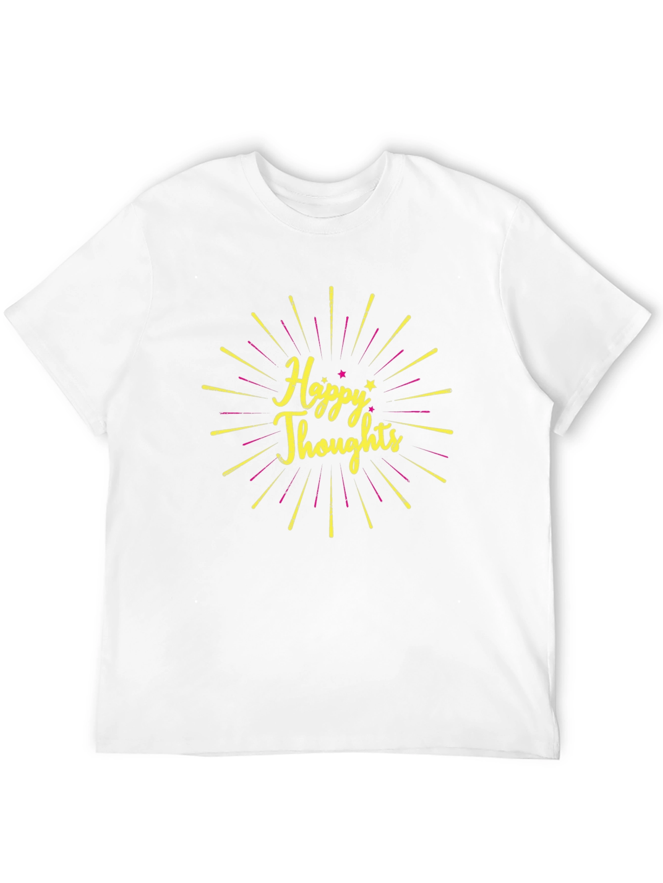Happy Thoughts Graphic Tee - Black Cotton Casual Shirt