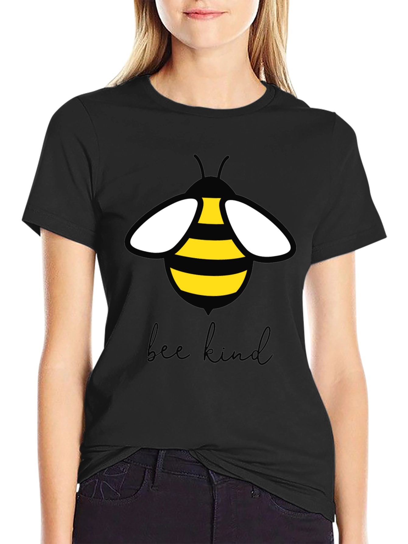 Bee Kind Graphic Tee - Soft Black T-Shirt