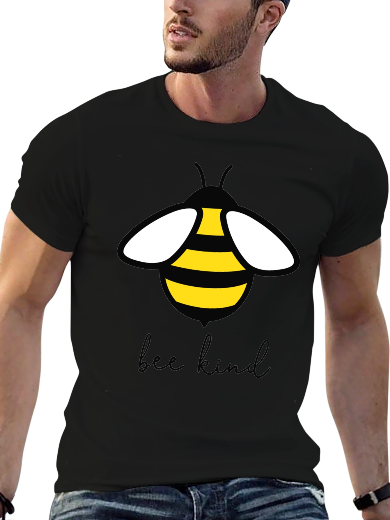 Bee Kind Graphic Tee - Soft Black T-Shirt