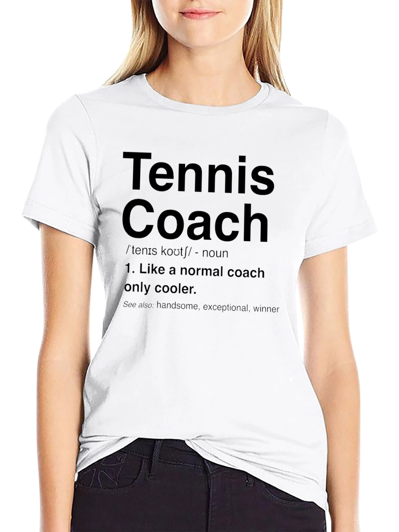 Tennis Coach Definition Black Graphic T-Shirt