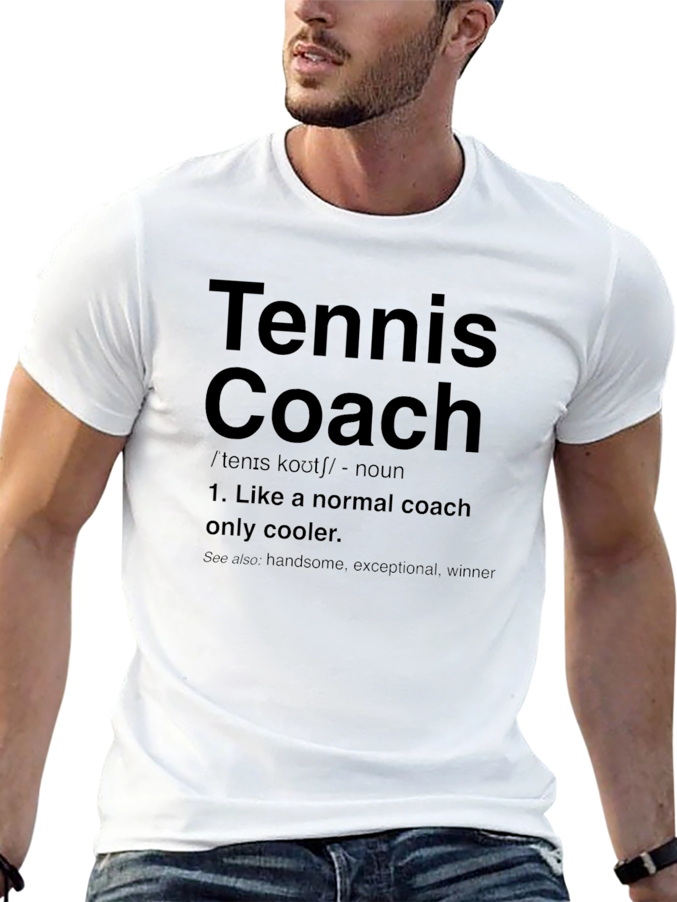 Tennis Coach Definition Black Graphic T-Shirt