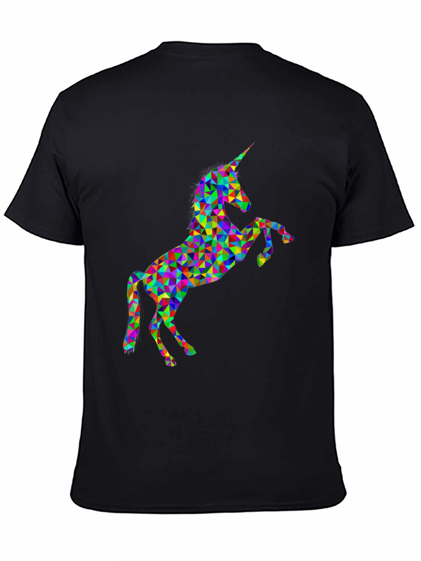 Geometric Unicorn Black T-Shirt - Mens