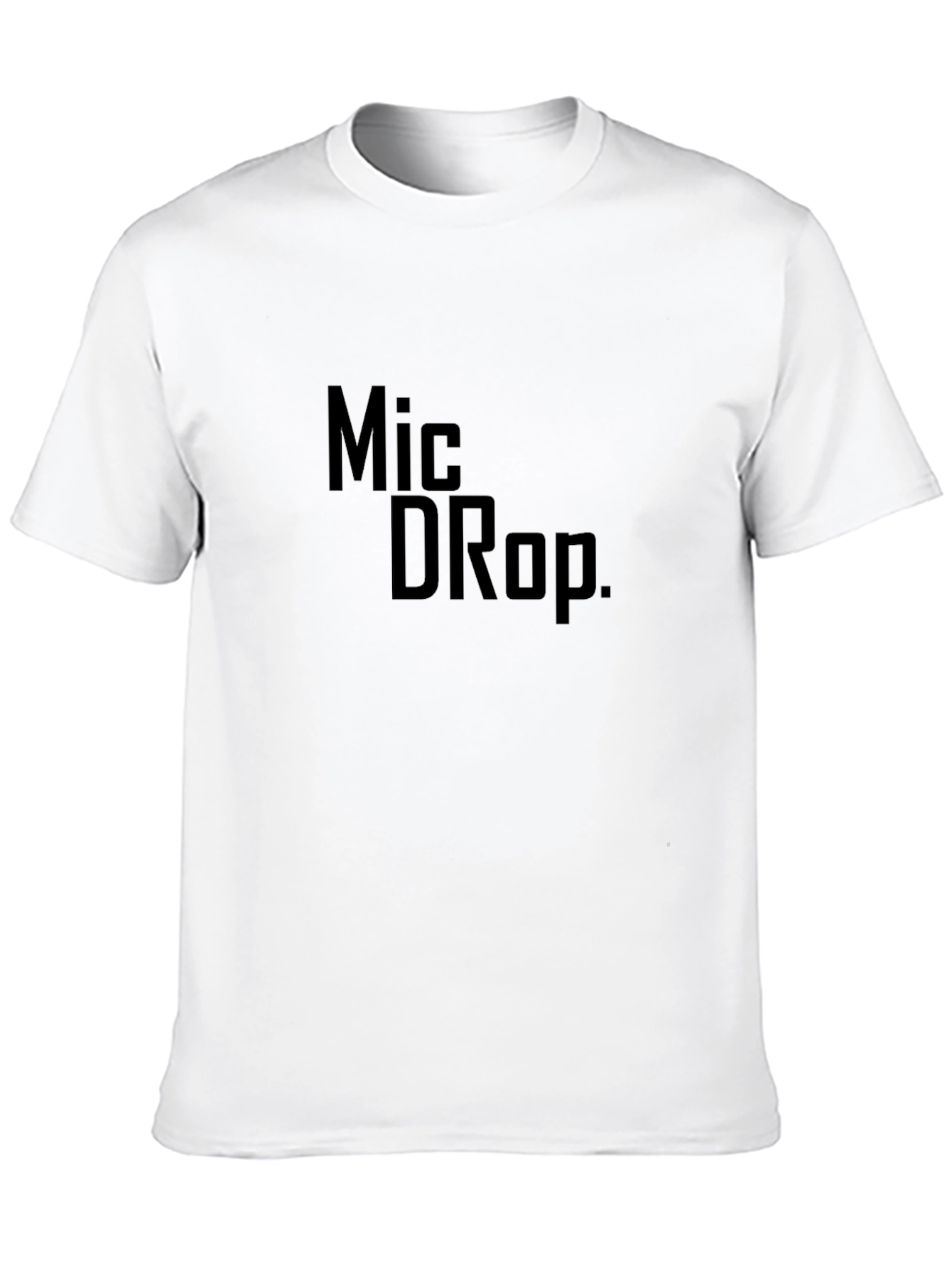 Mic Drop Graphic Tee - Trendy Black T-Shirt