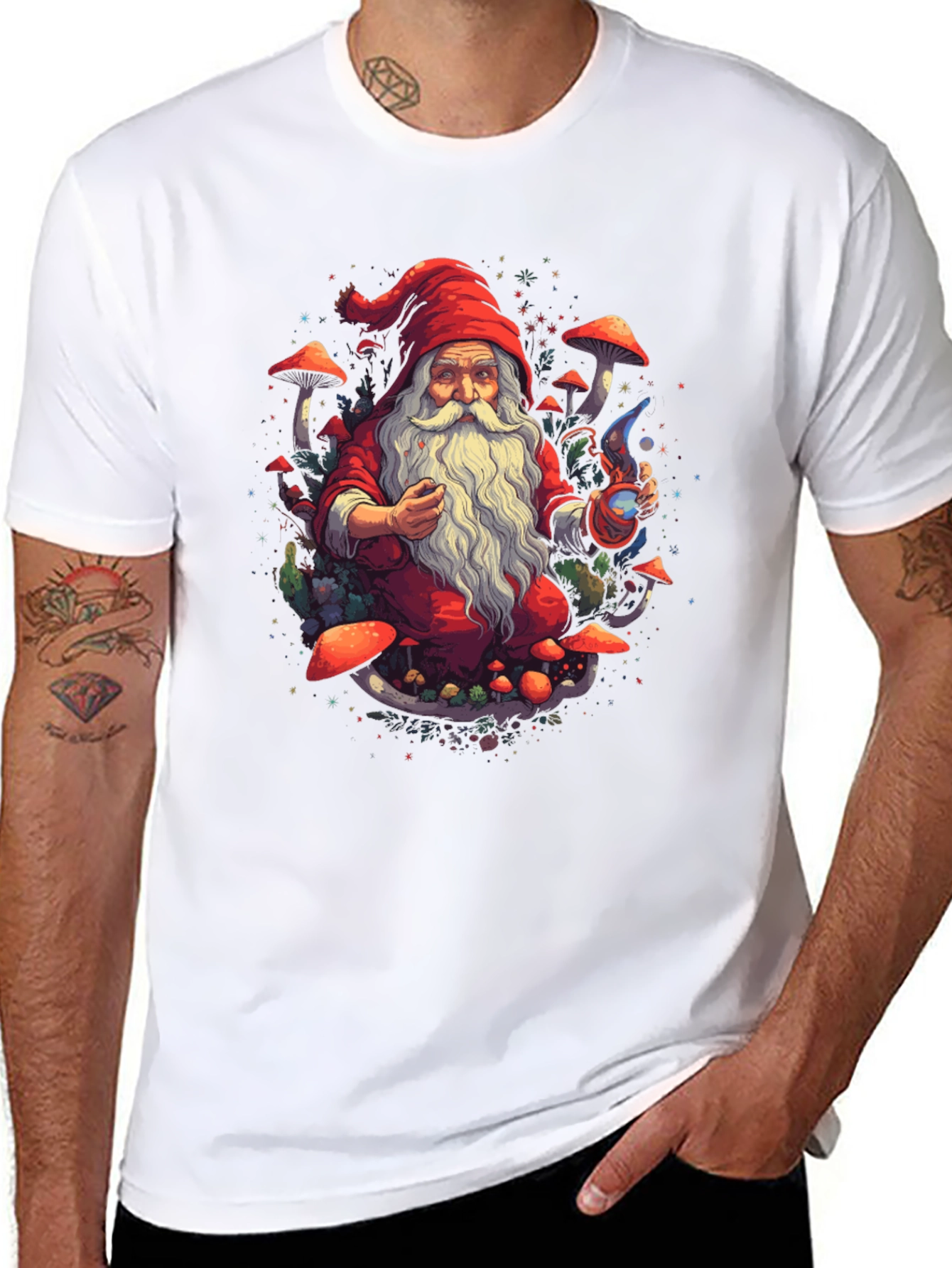 Wizard Gnome T-Shirt - Magical Forest Design