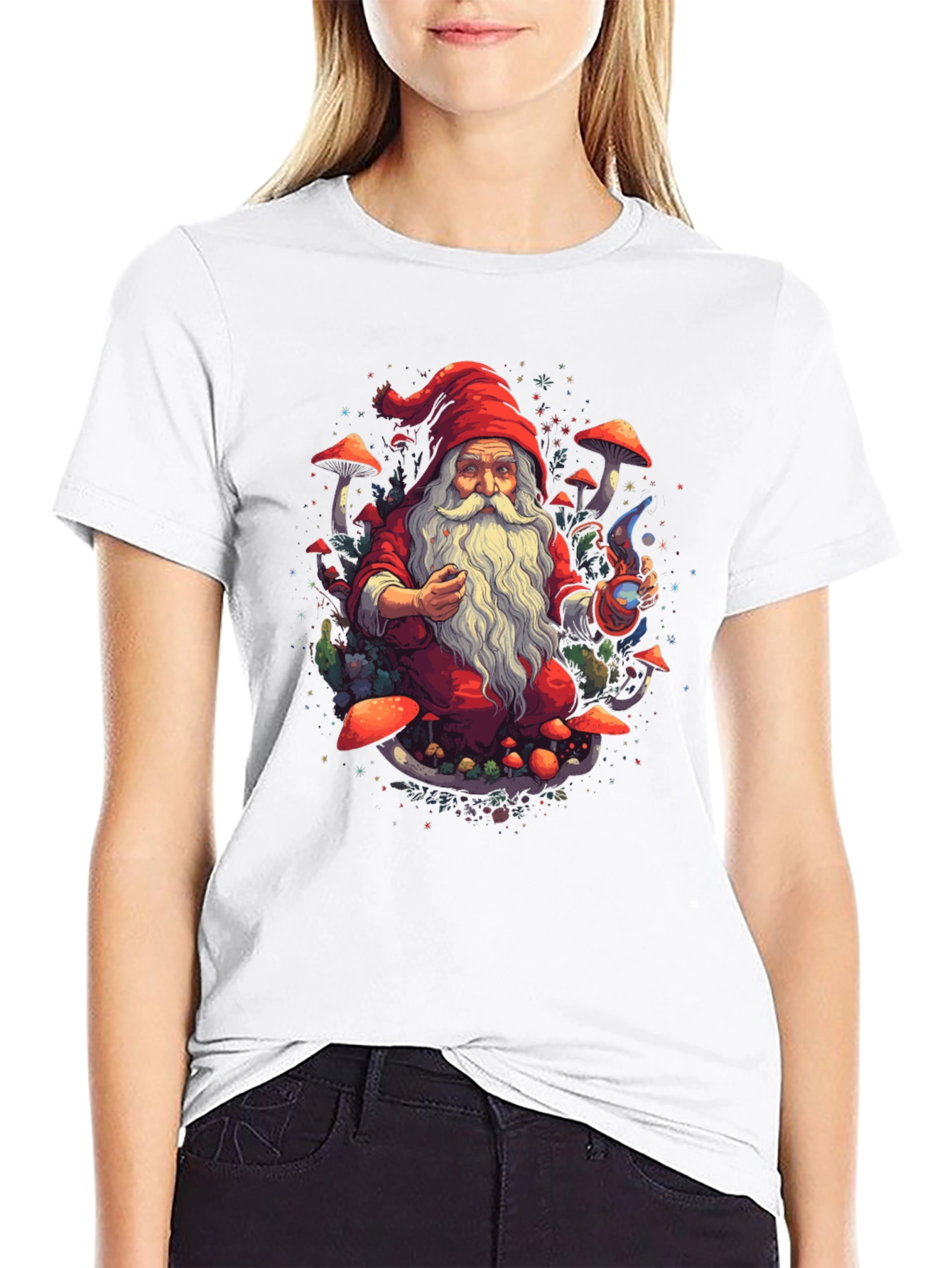 Wizard Gnome T-Shirt - Magical Forest Design
