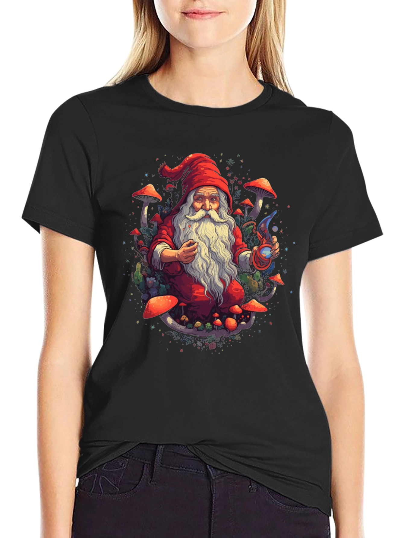 Wizard Gnome T-Shirt - Magical Forest Design