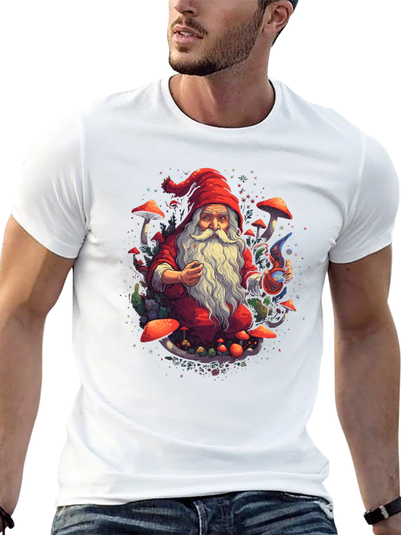 Wizard Gnome T-Shirt - Magical Forest Design