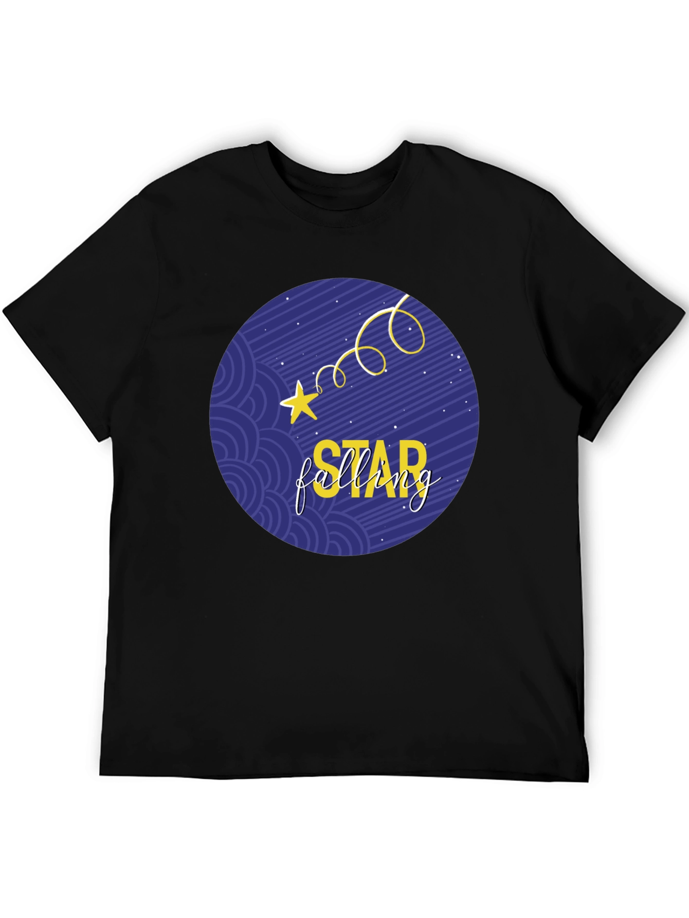 Falling Star Graphic Tee - Stylish Round Print T-Shirt
