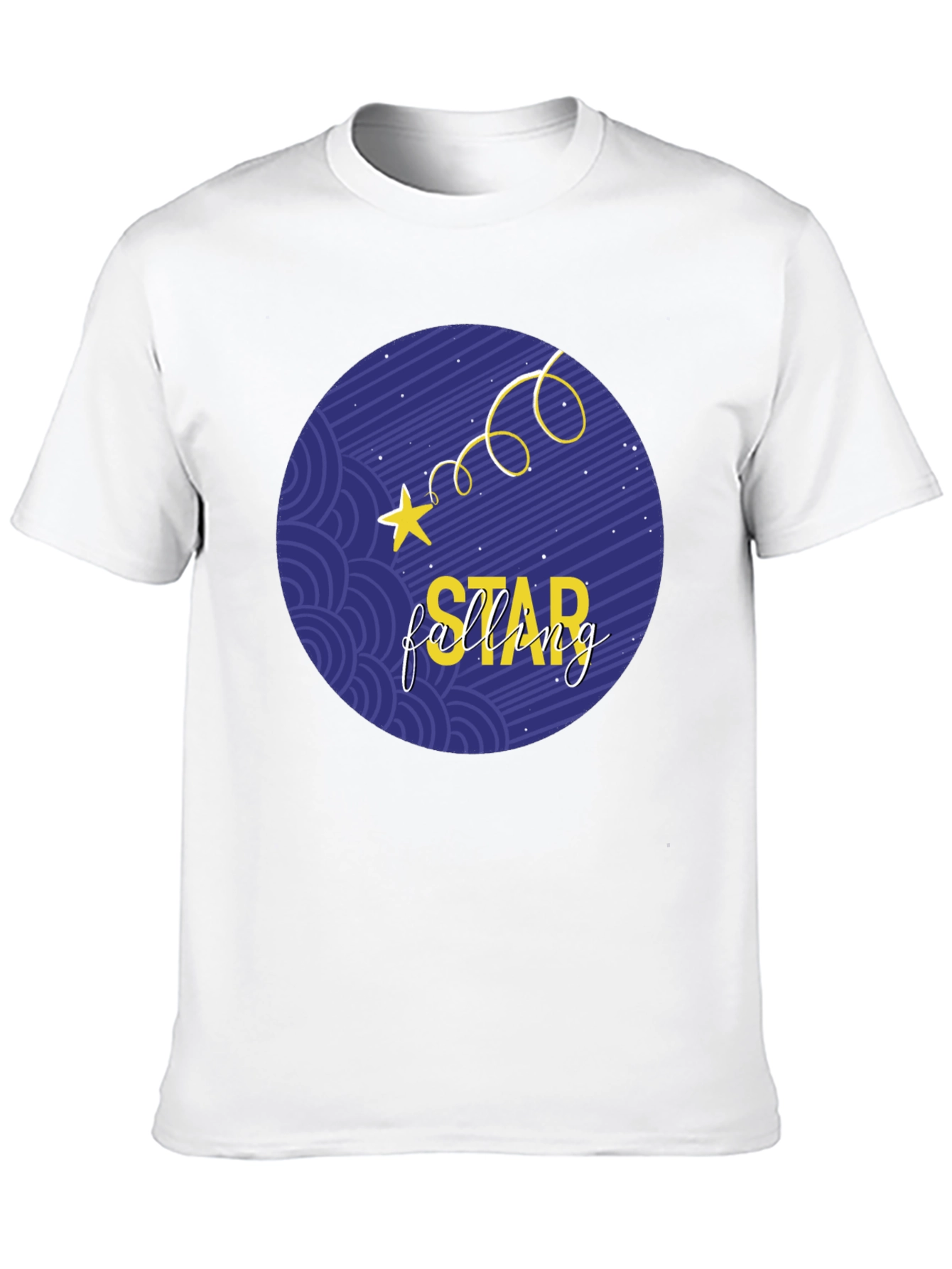Falling Star Graphic Tee - Stylish Round Print T-Shirt