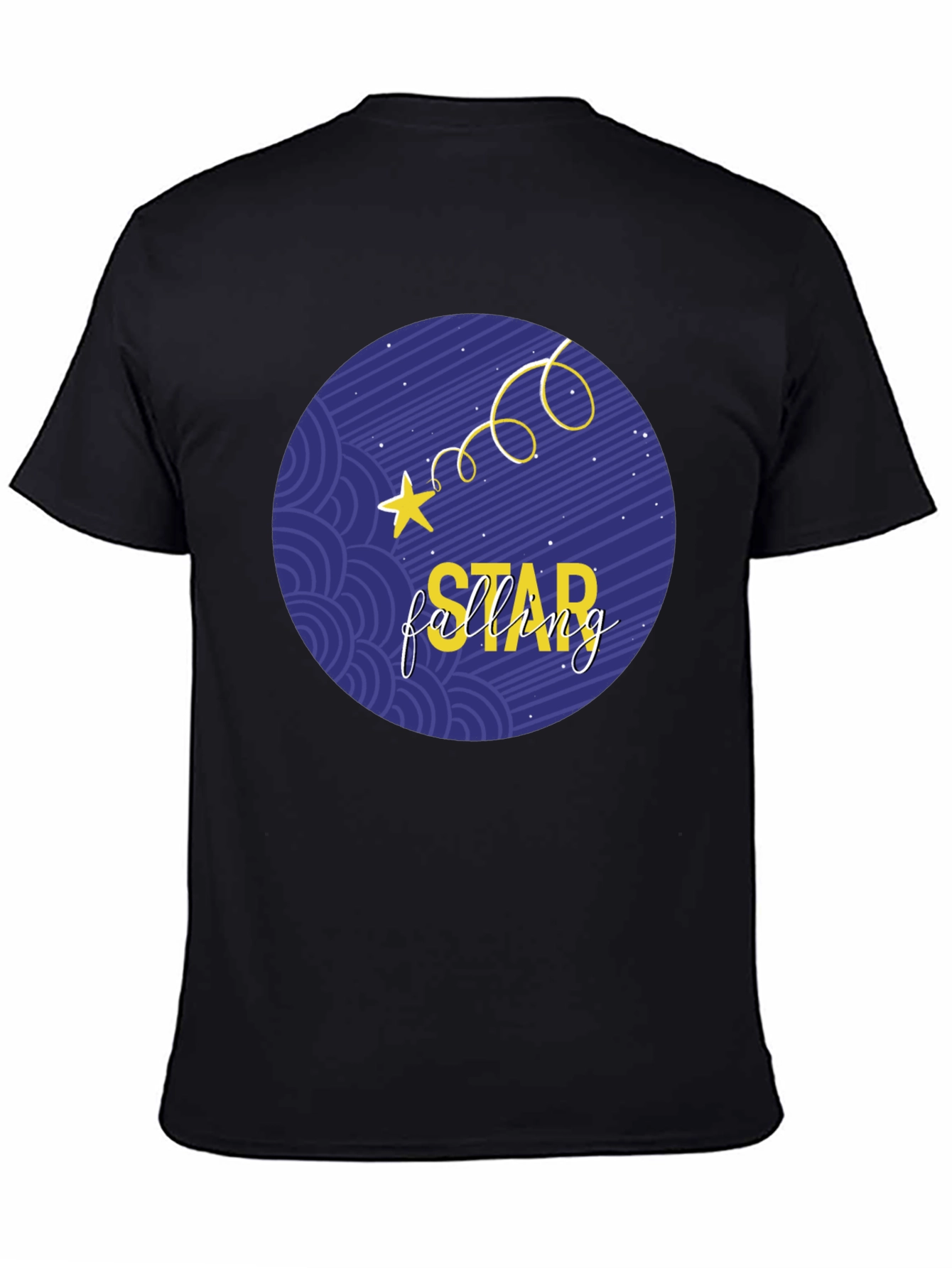 Falling Star Graphic Tee - Stylish Round Print T-Shirt