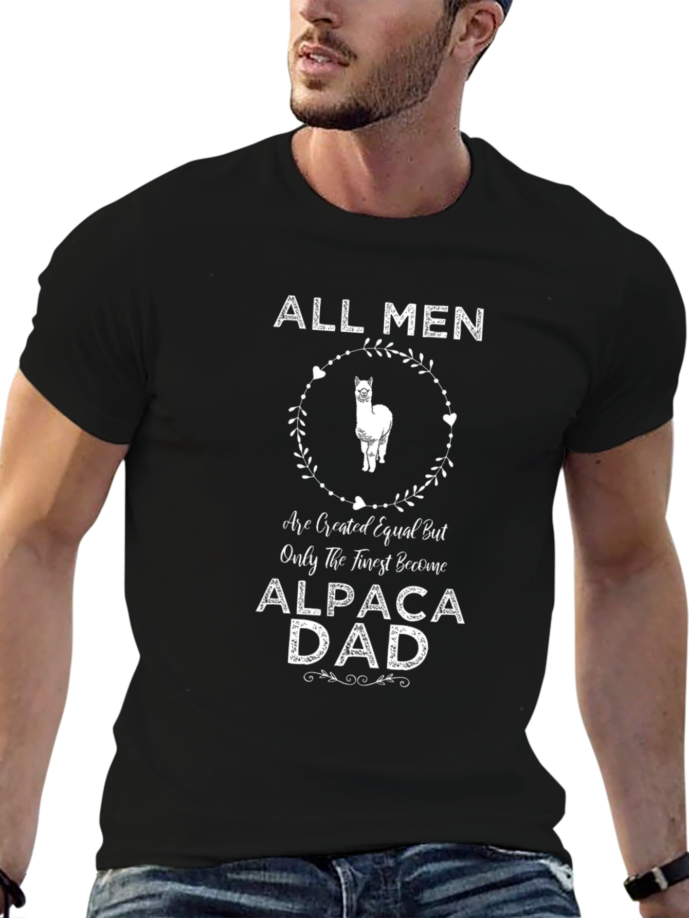 Alpaca Dad T-Shirt - All Men Are Created Equal