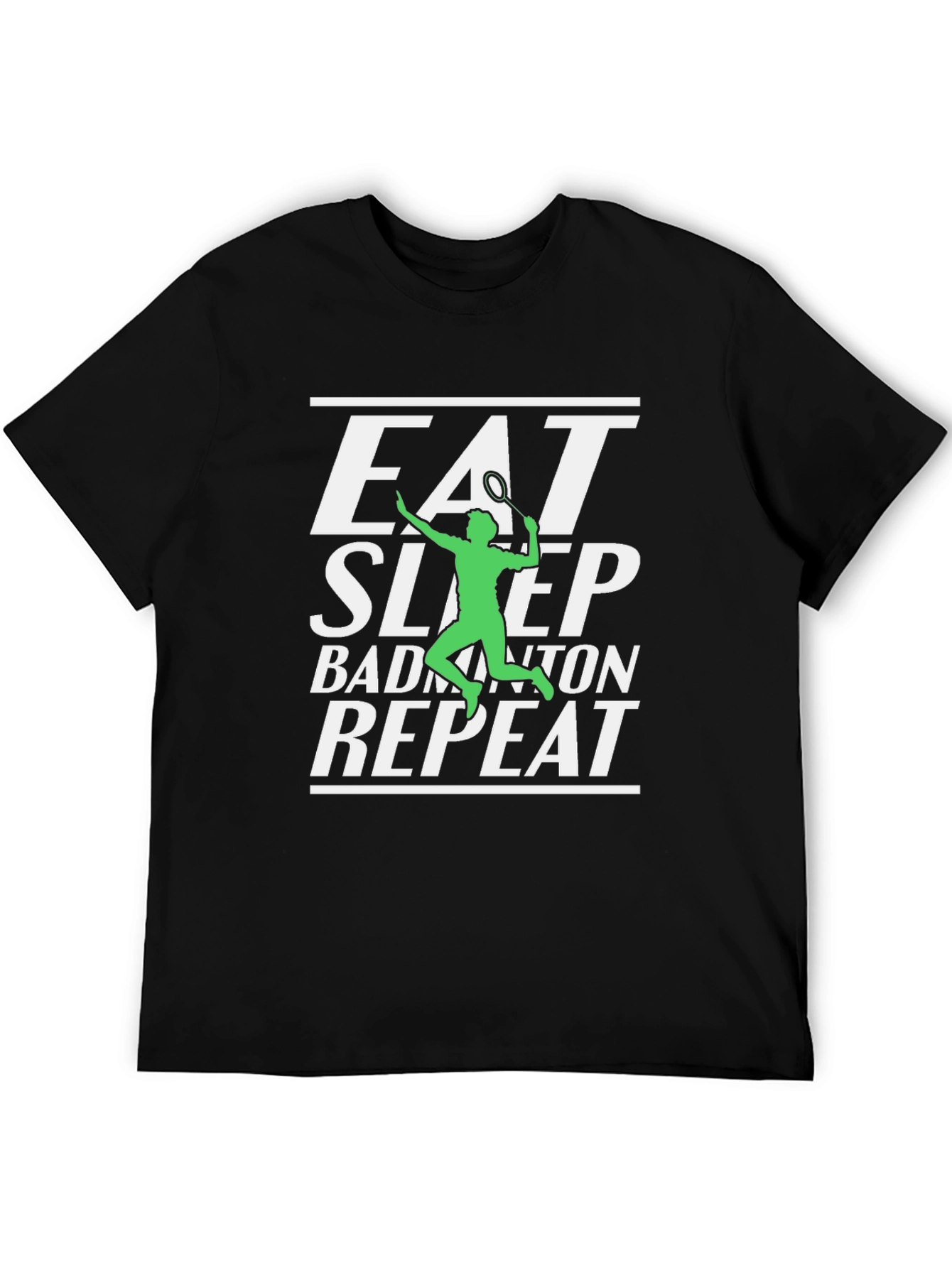 Eat Sleep Badminton Repeat Graphic Tee