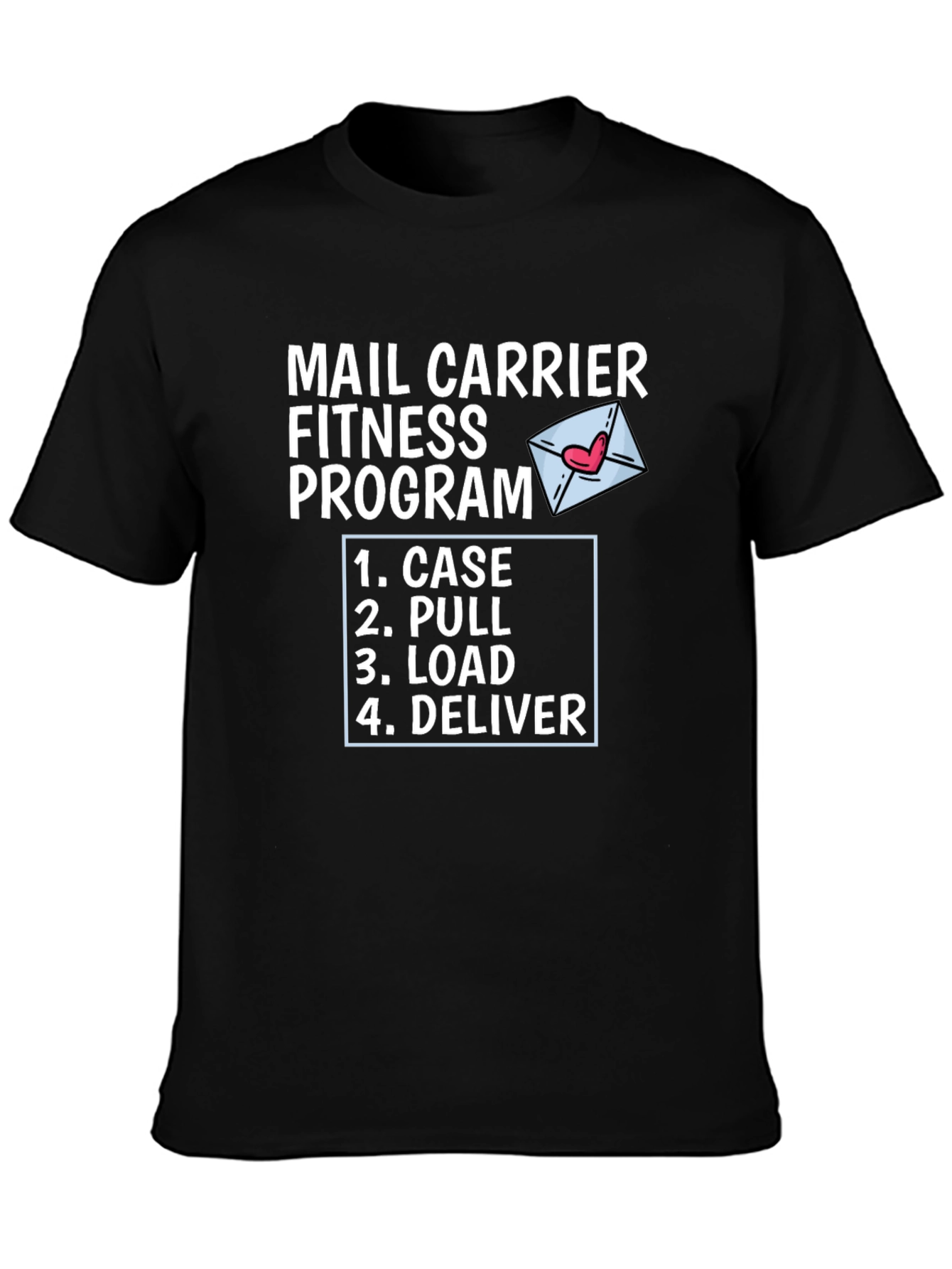 Mail Carrier Fitness Program Black T-Shirt