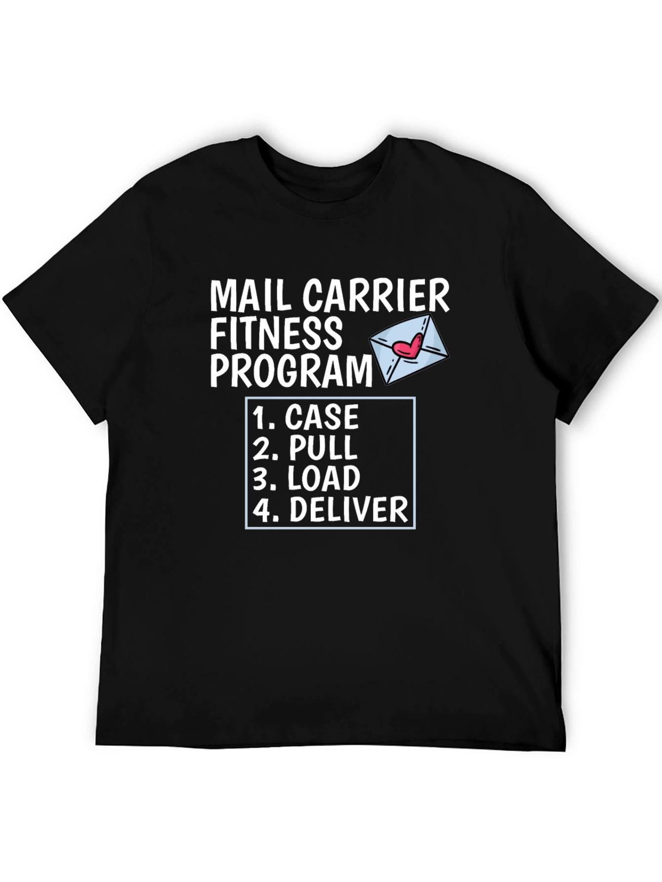Mail Carrier Fitness Program Black T-Shirt