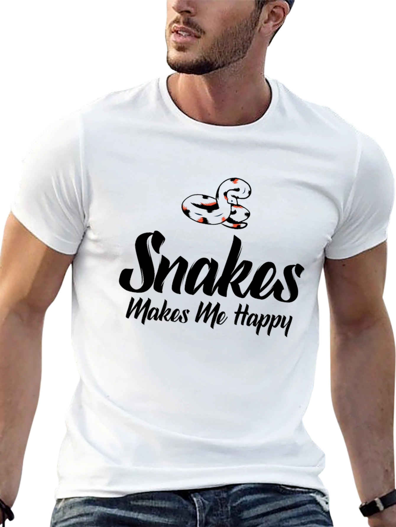 Snakes Make Me Happy T-Shirt - Reptile Lover Tee