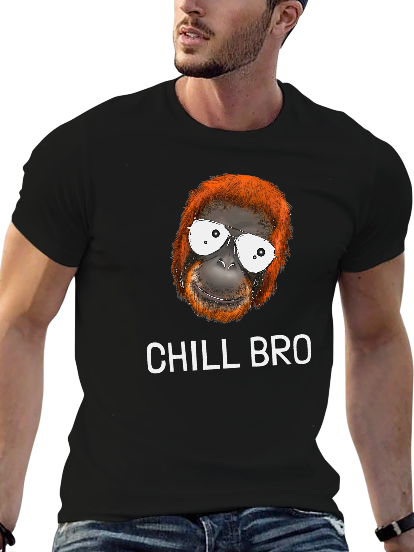 Chill Bro Orangutan T-Shirt - Relaxed Style