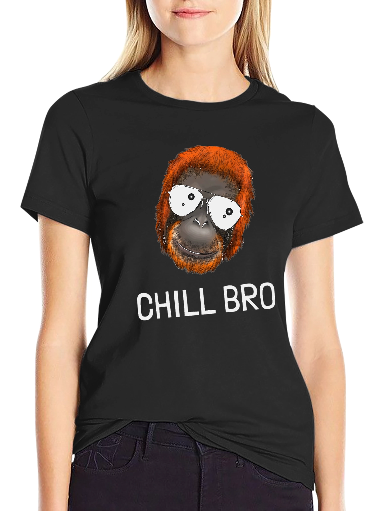 Chill Bro Orangutan T-Shirt - Relaxed Style