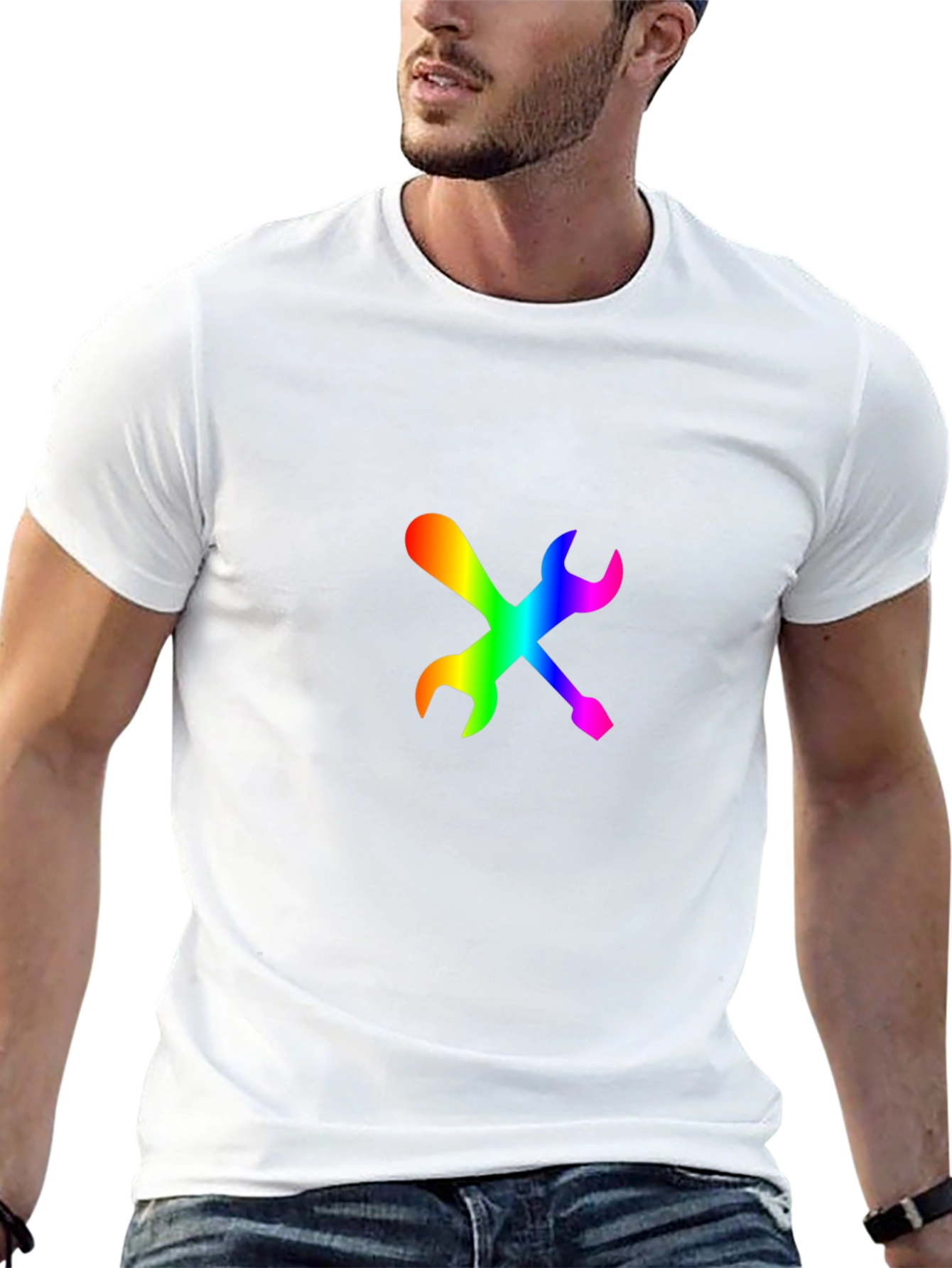 Rainbow Tools Graphic Tee - Stylish Black T-Shirt