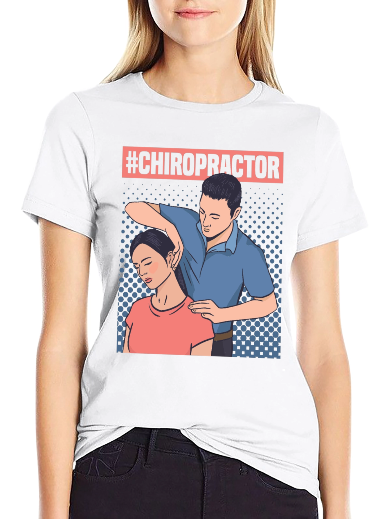 Chiropractor T-Shirt - Neck Adjustment Design