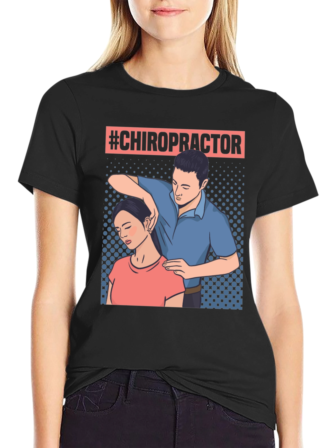Chiropractor T-Shirt - Neck Adjustment Design