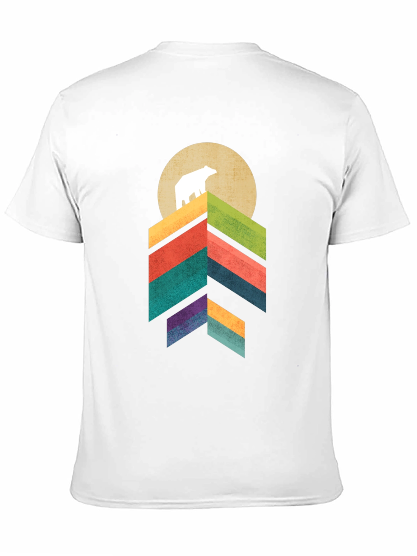 Geometric Bear Mountain Graphic Tee - Black