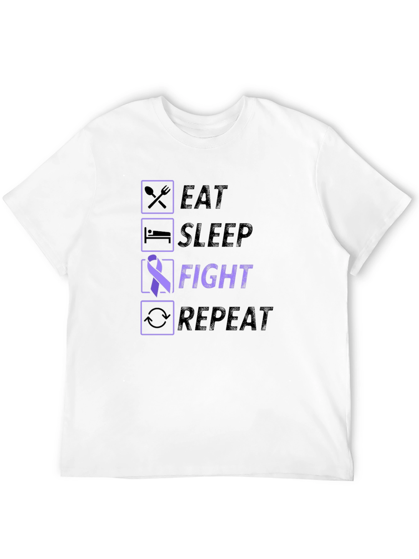 Eat Sleep Fight Repeat Awareness T-Shirt