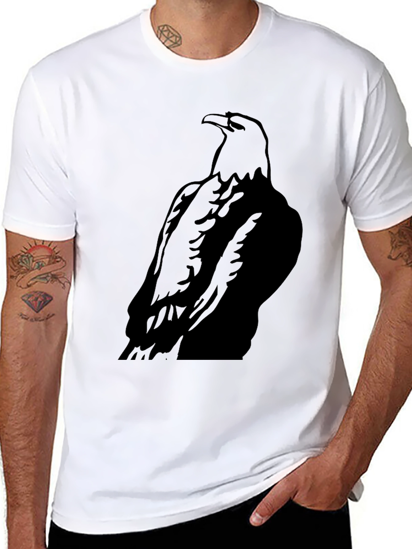 Mens Black Eagle Graphic Tee
