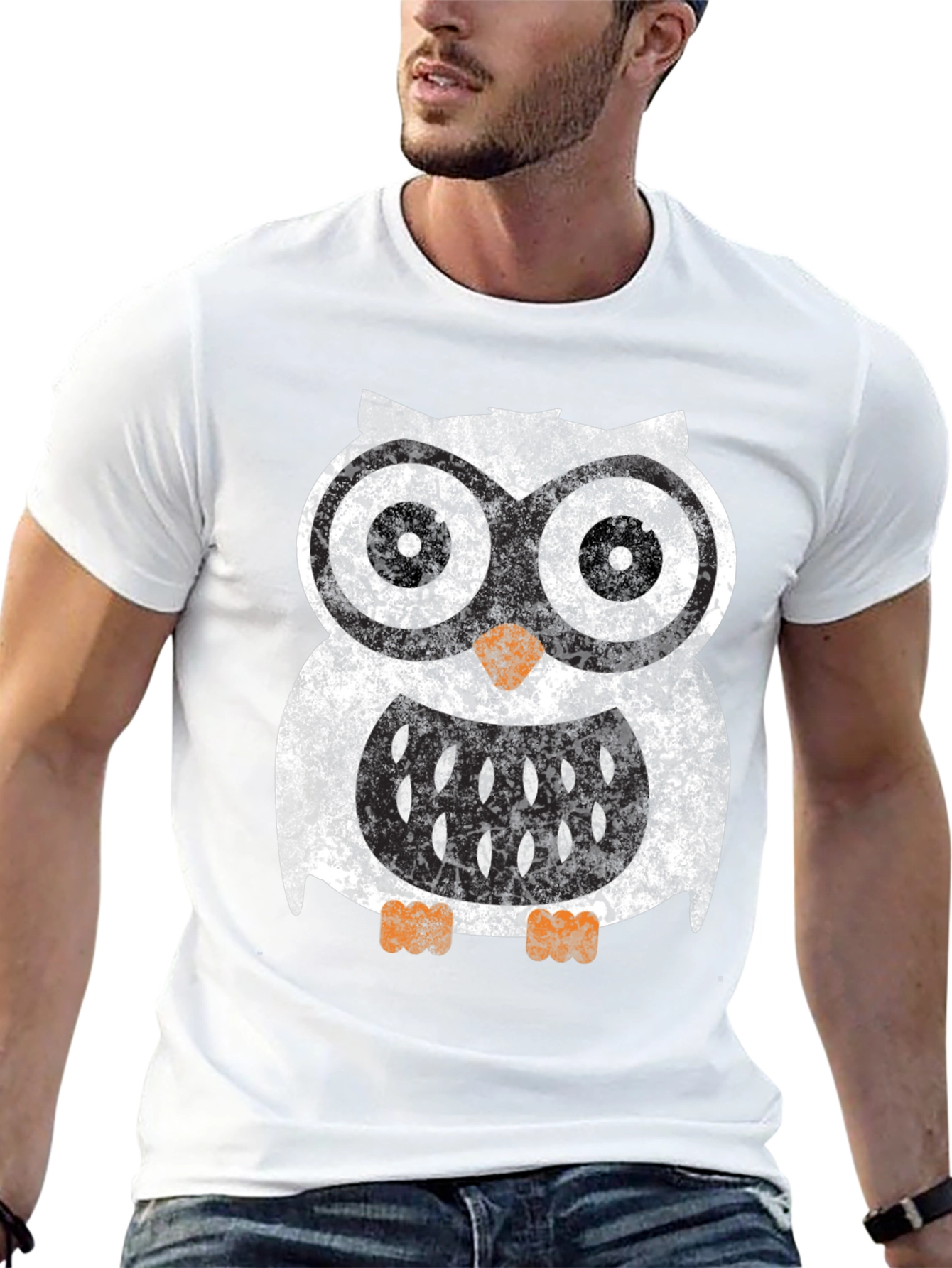 Cool Owl Graphic Tee - Black Cotton Blend Shirt