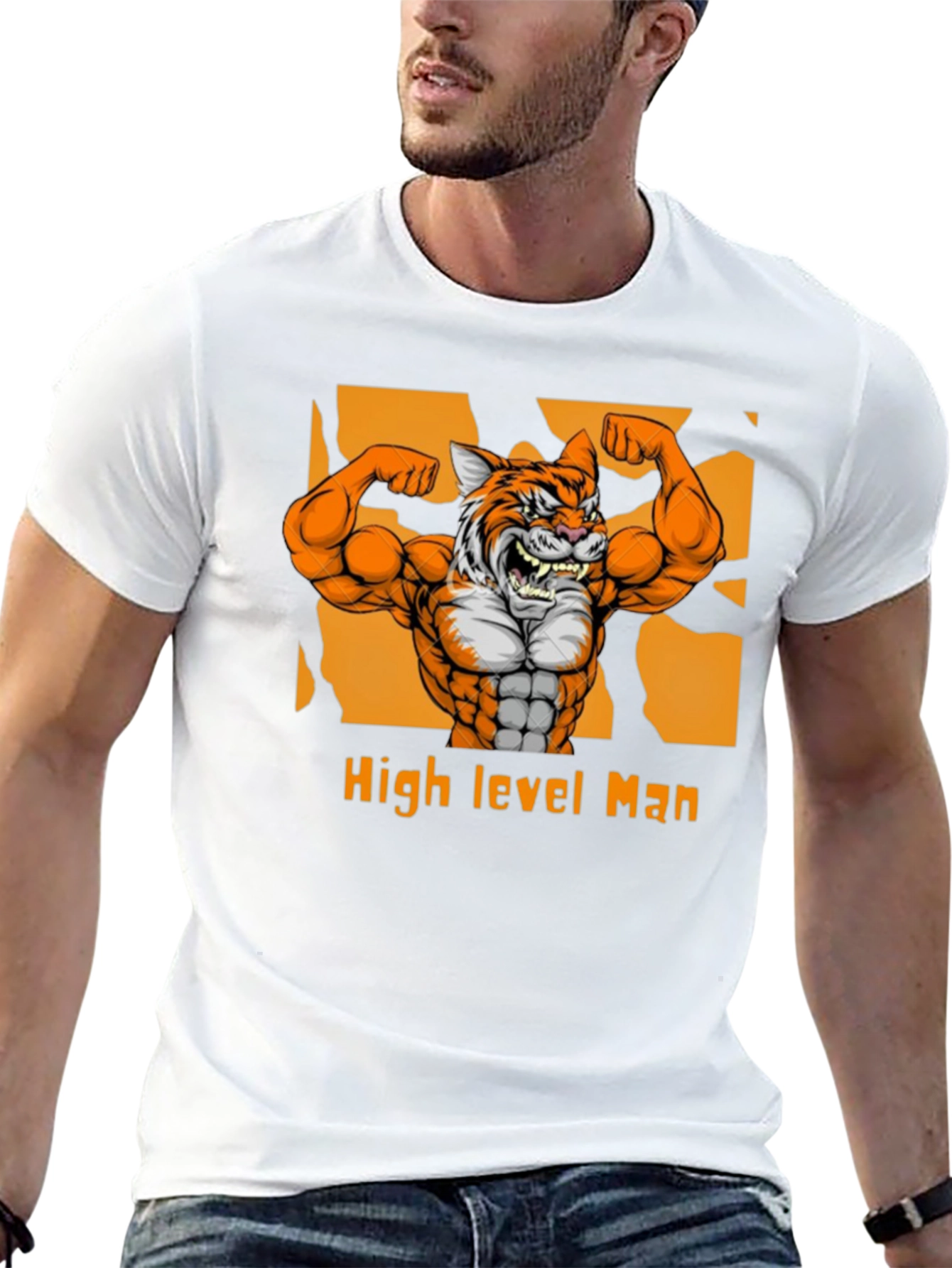 High Level Man Tiger Graphic T-Shirt