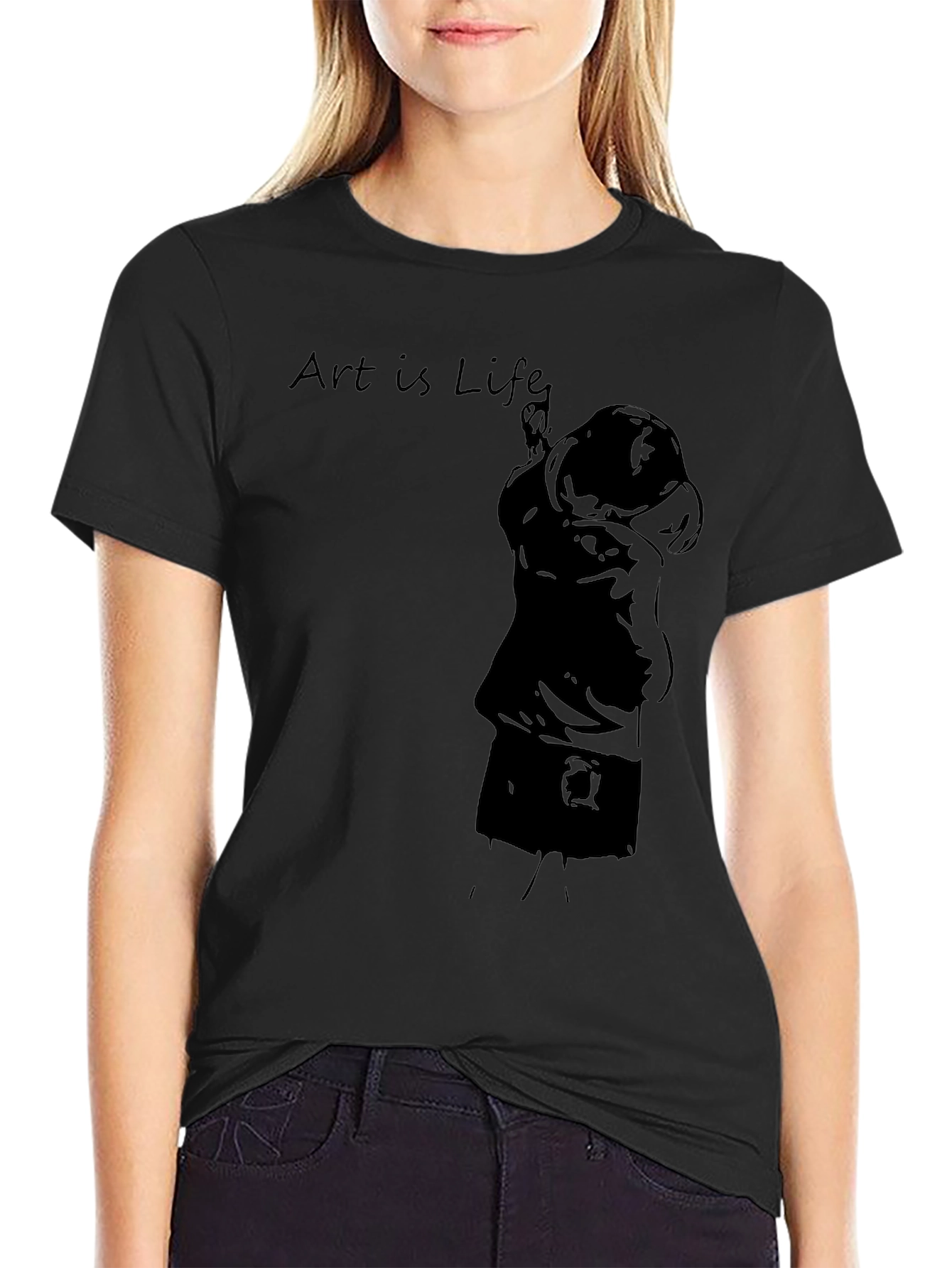 Art Is Life Black Graphic Tee