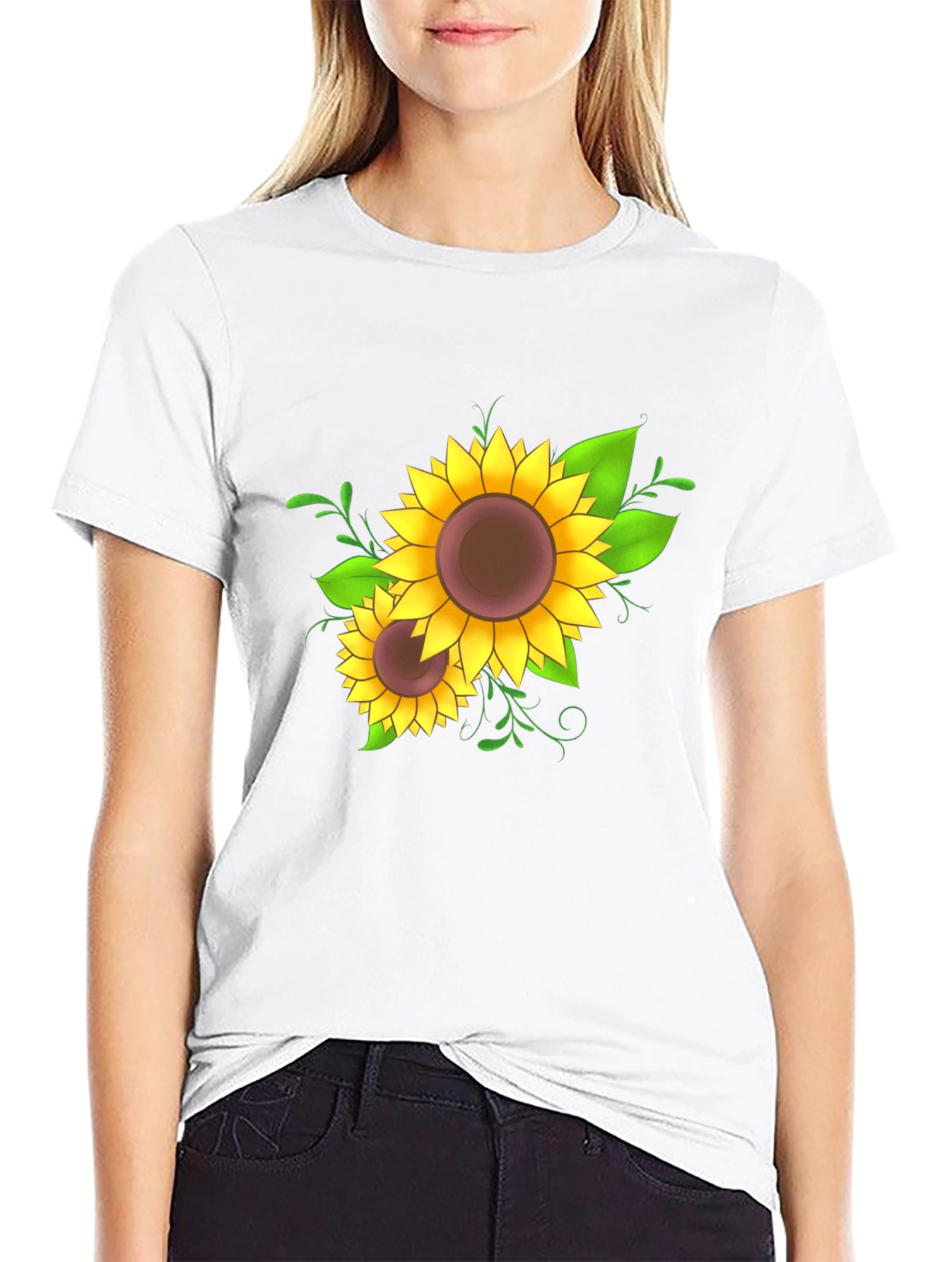 Sunflower Graphic Black T-Shirt