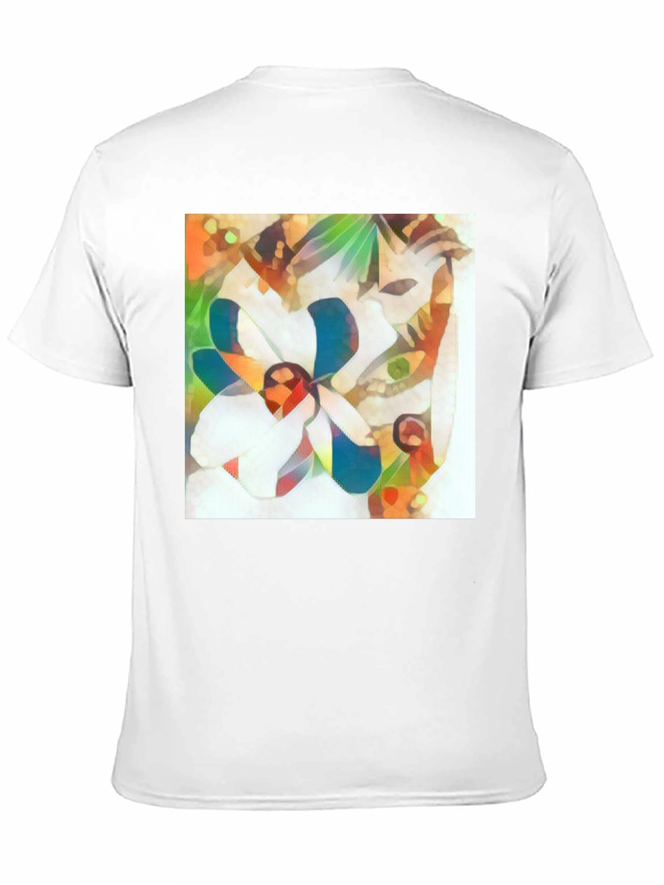 Abstract Flower Graphic Tee - Stylish Black T-Shirt