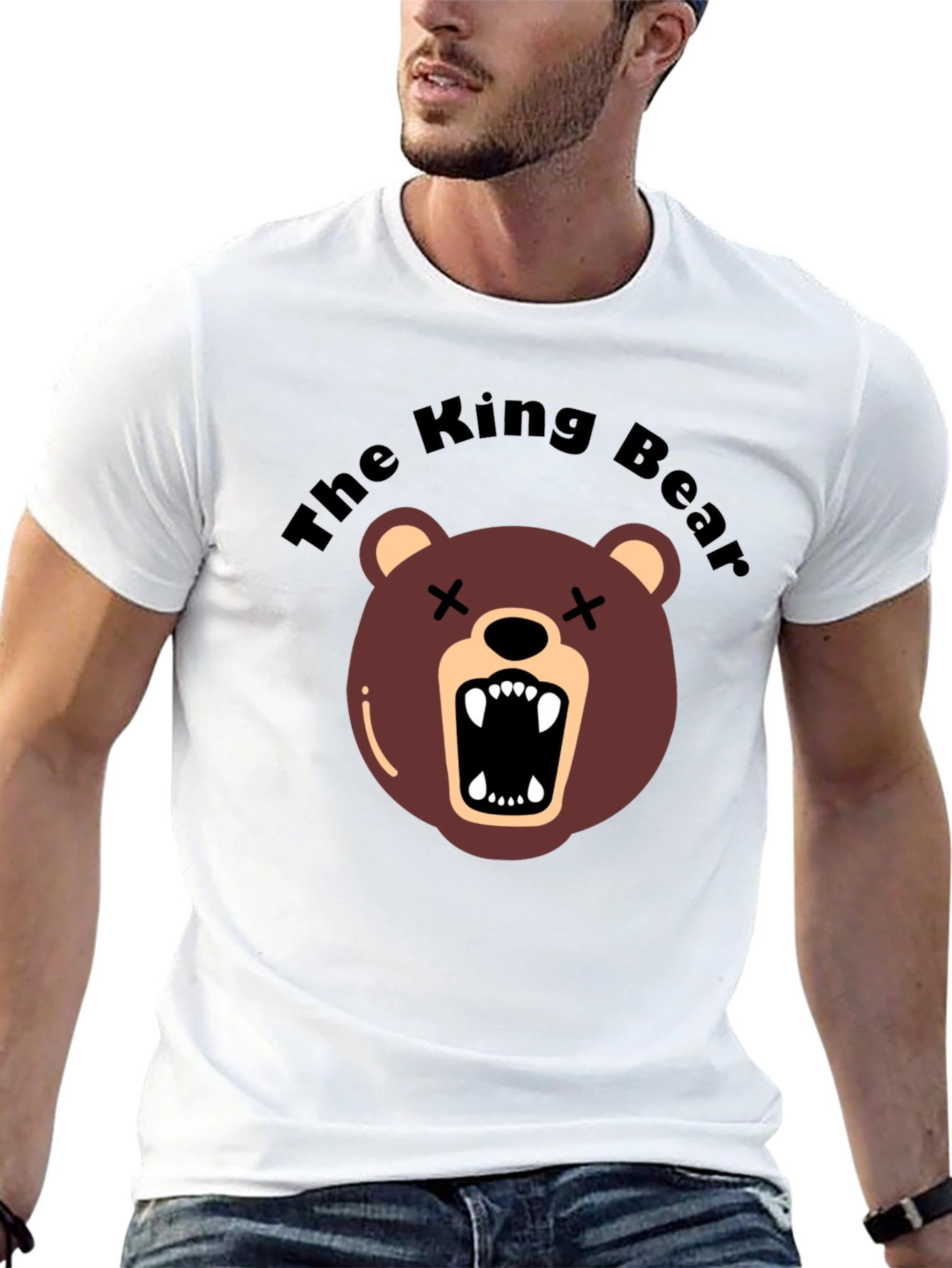 The King Bear Graphic Tee - Black Crew Neck