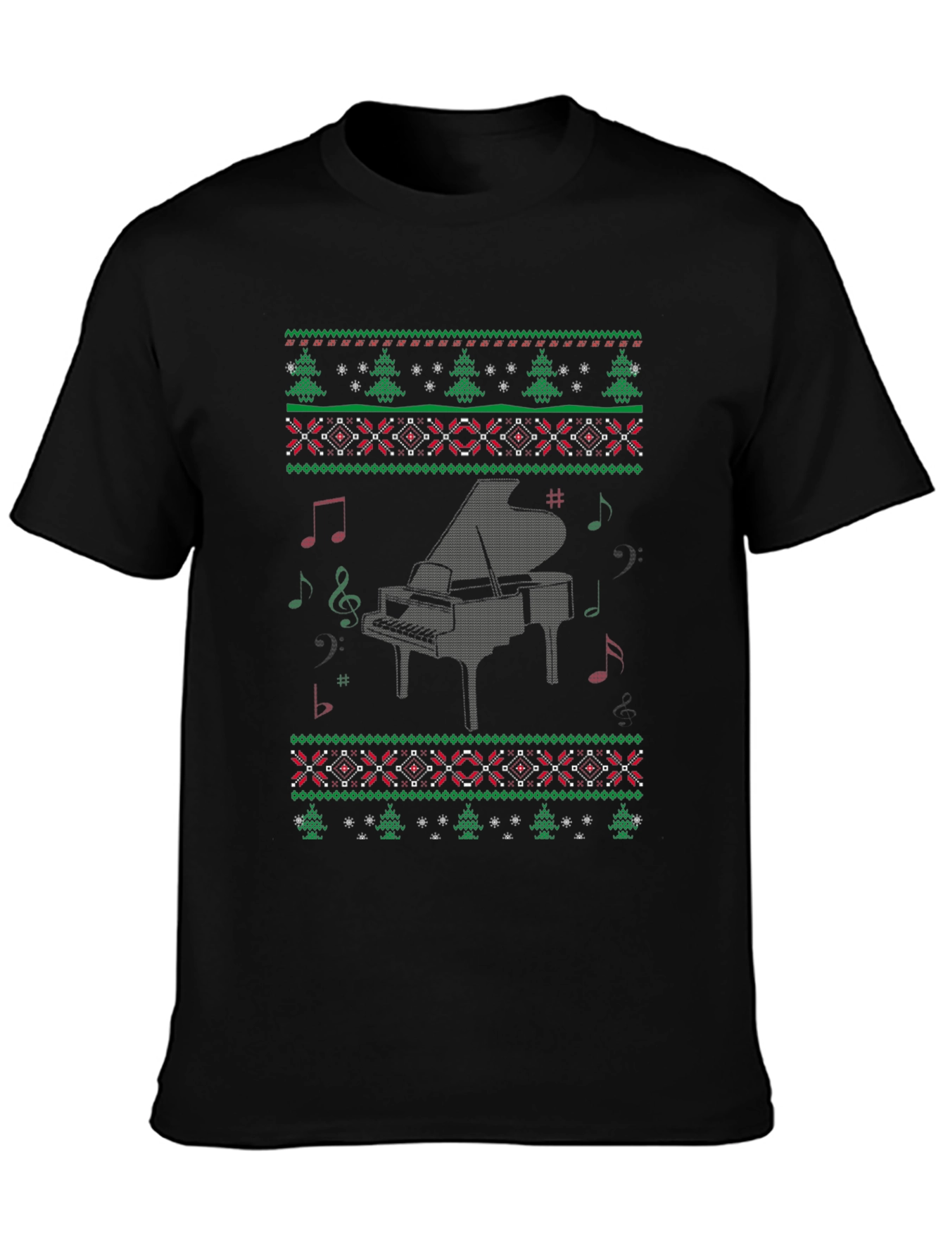 Piano Christmas Ugly Sweater T-Shirt