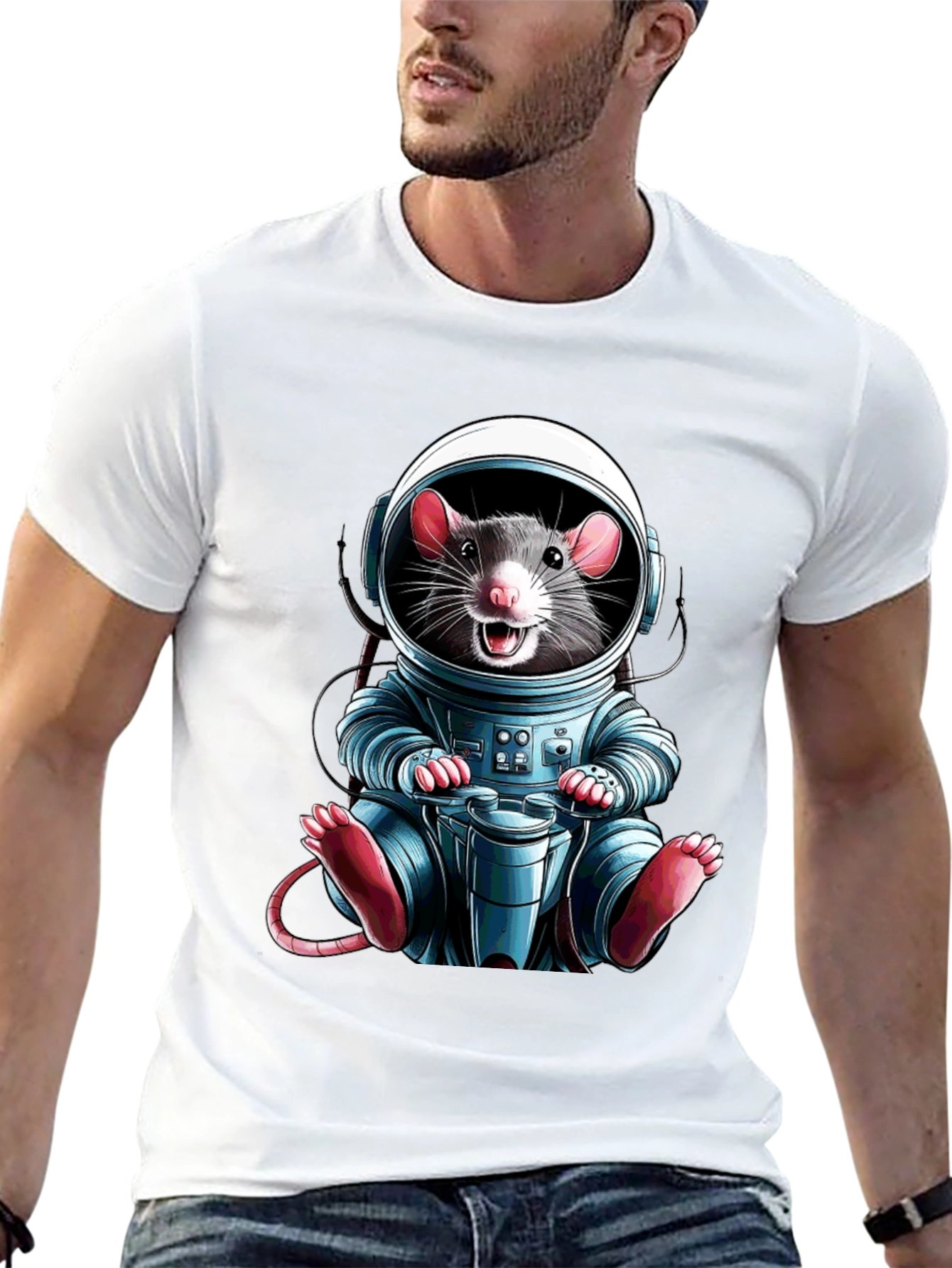 Astronaut Rat Graphic T-Shirt
